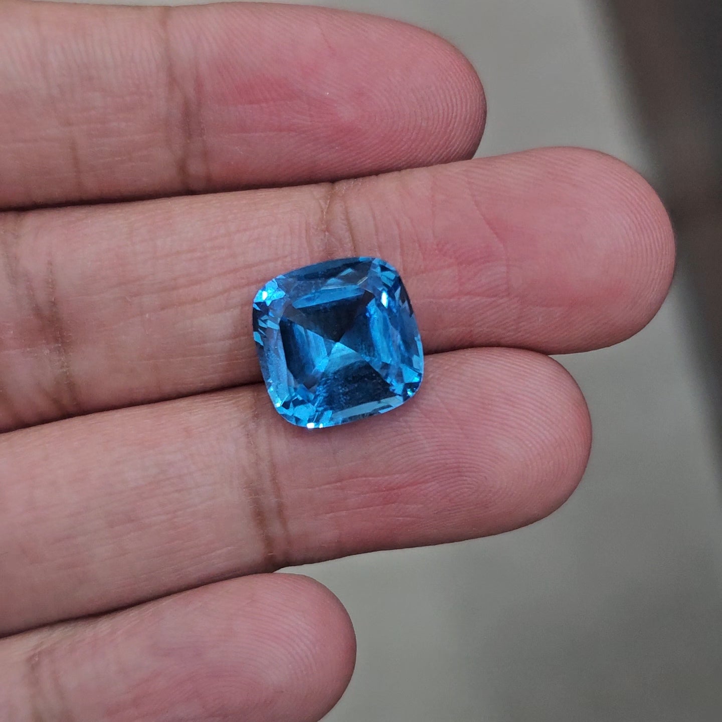 Natural Swiss Blue Topaz Faceted | Square | 13mm - The LabradoriteKing