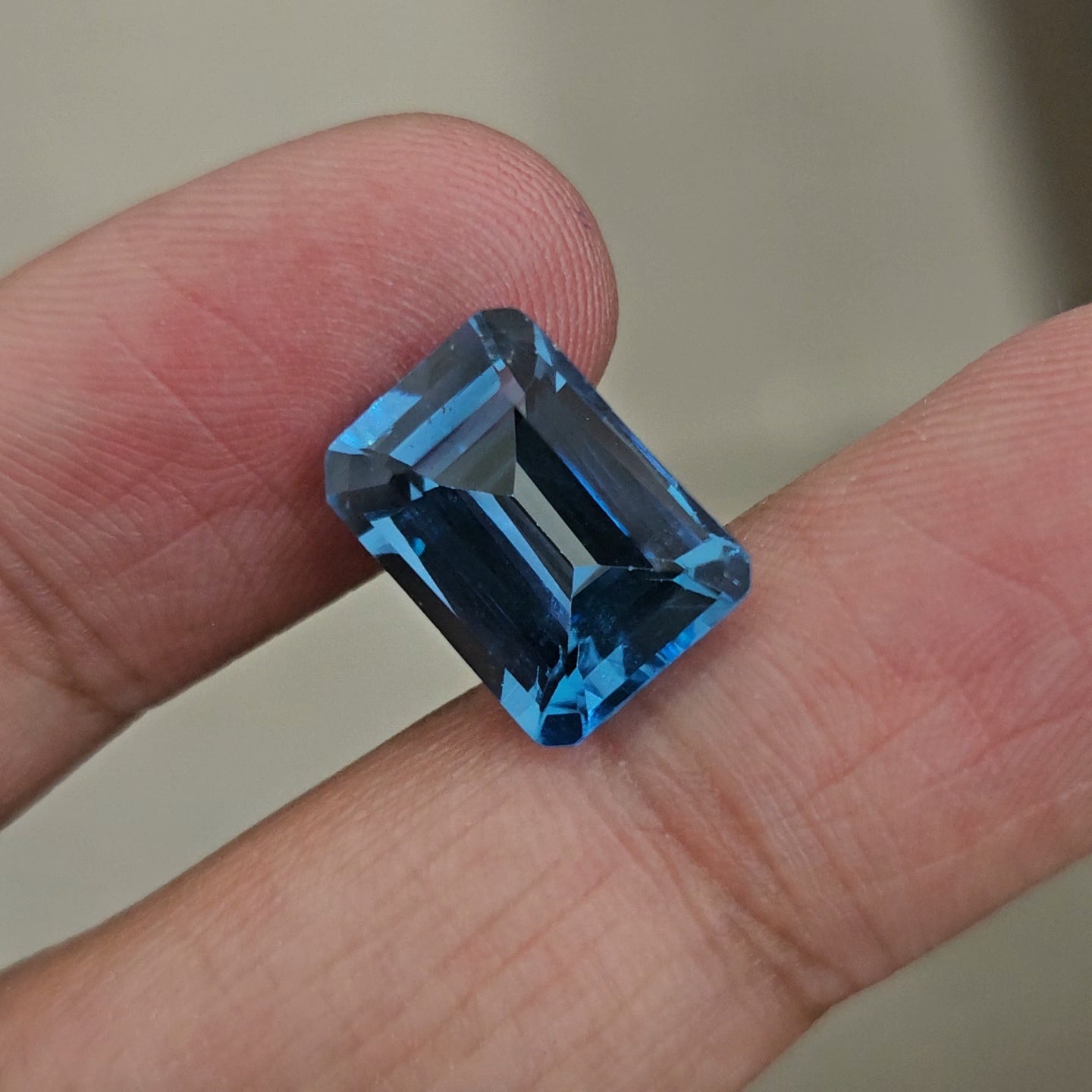 Natural Swiss Blue Topaz Faceted | Rectangle | 14x10mm - The LabradoriteKing