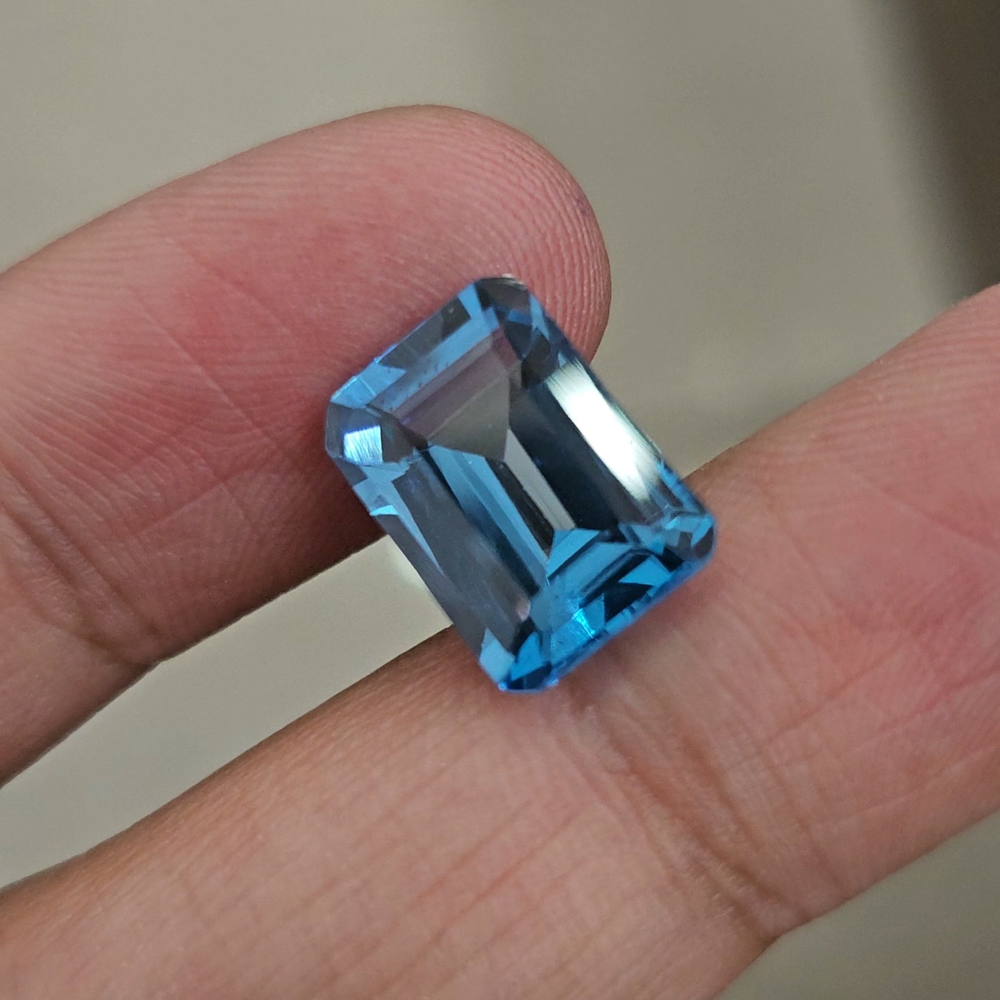 Natural Swiss Blue Topaz Faceted | Rectangle | 14x10mm - The LabradoriteKing
