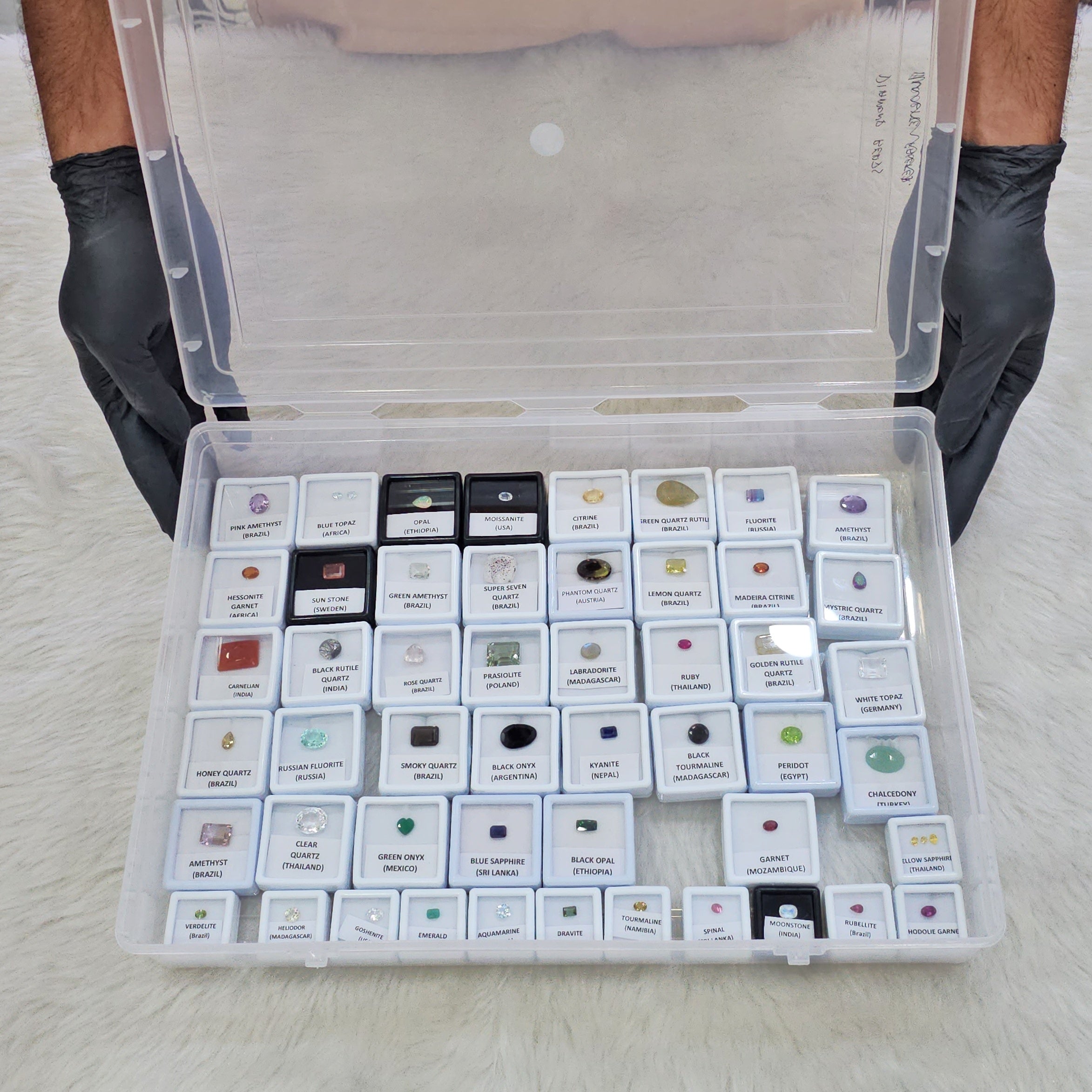 50 Essential Faceted Gemstones Collection Box | Labeled | Natural Earth Mined Gemstones - The LabradoriteKing