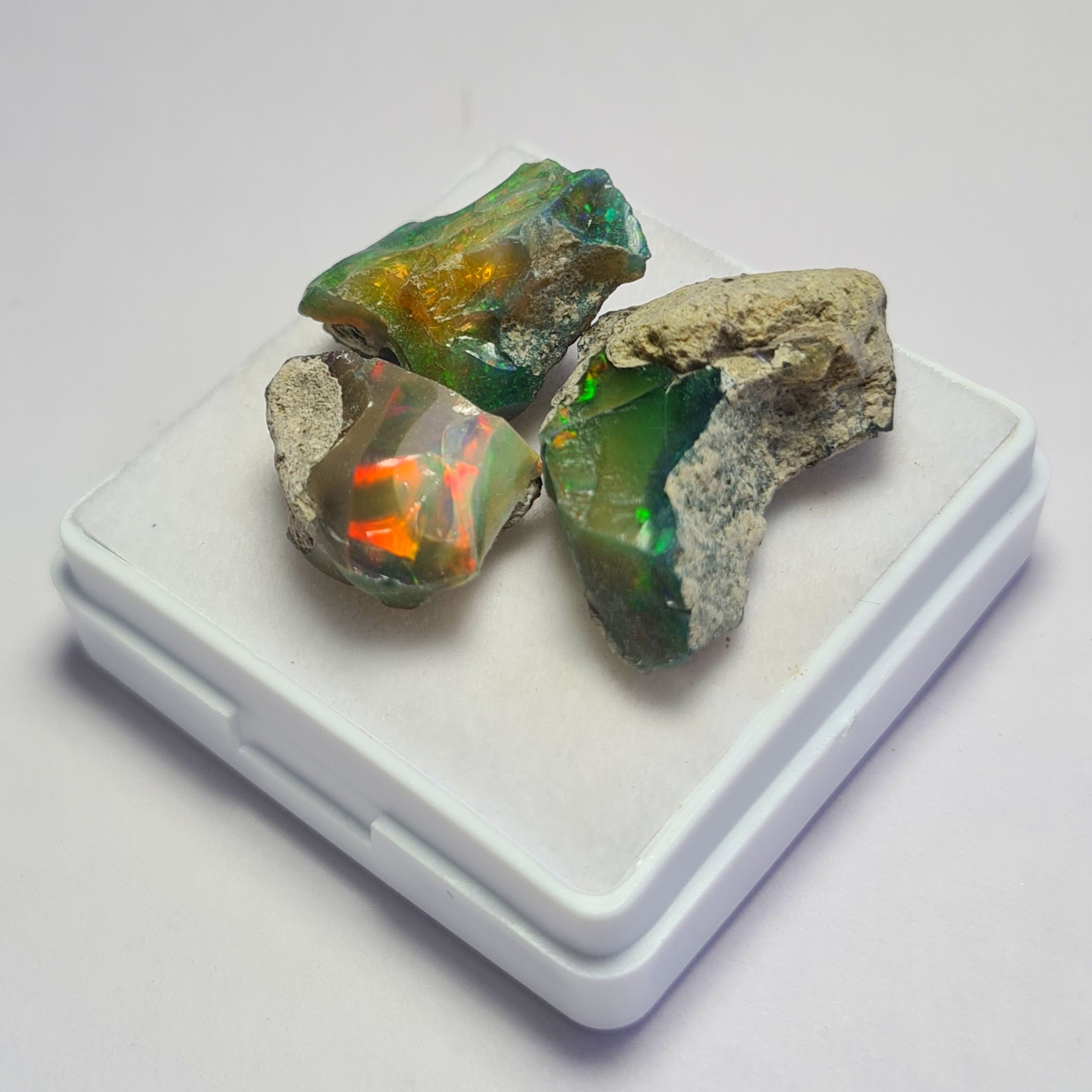 3 Pcs of Natural Black Opal Rough | Sizes: 15-27mm