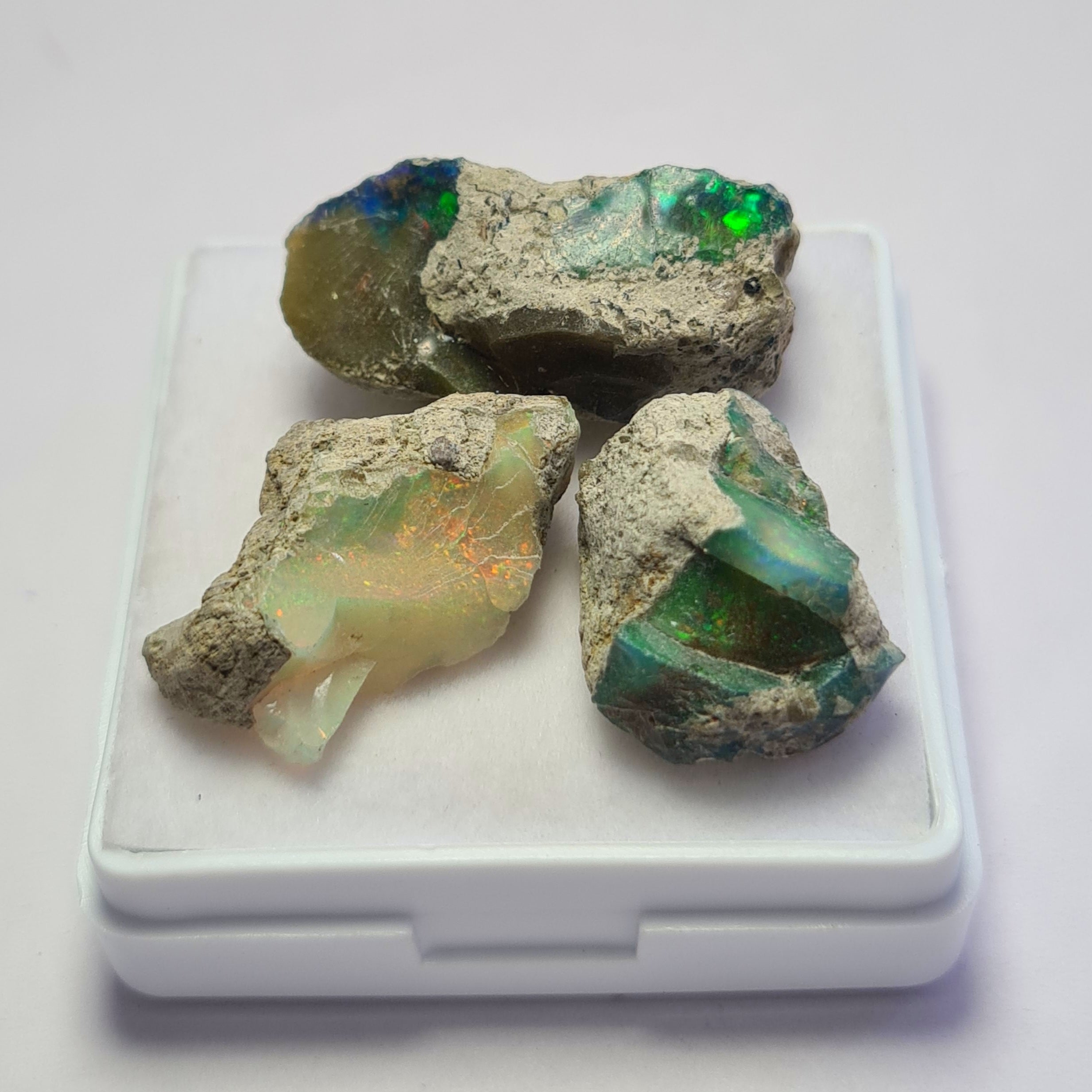 3 Pcs of Natural Black Opal Rough | Sizes: 17-27mm