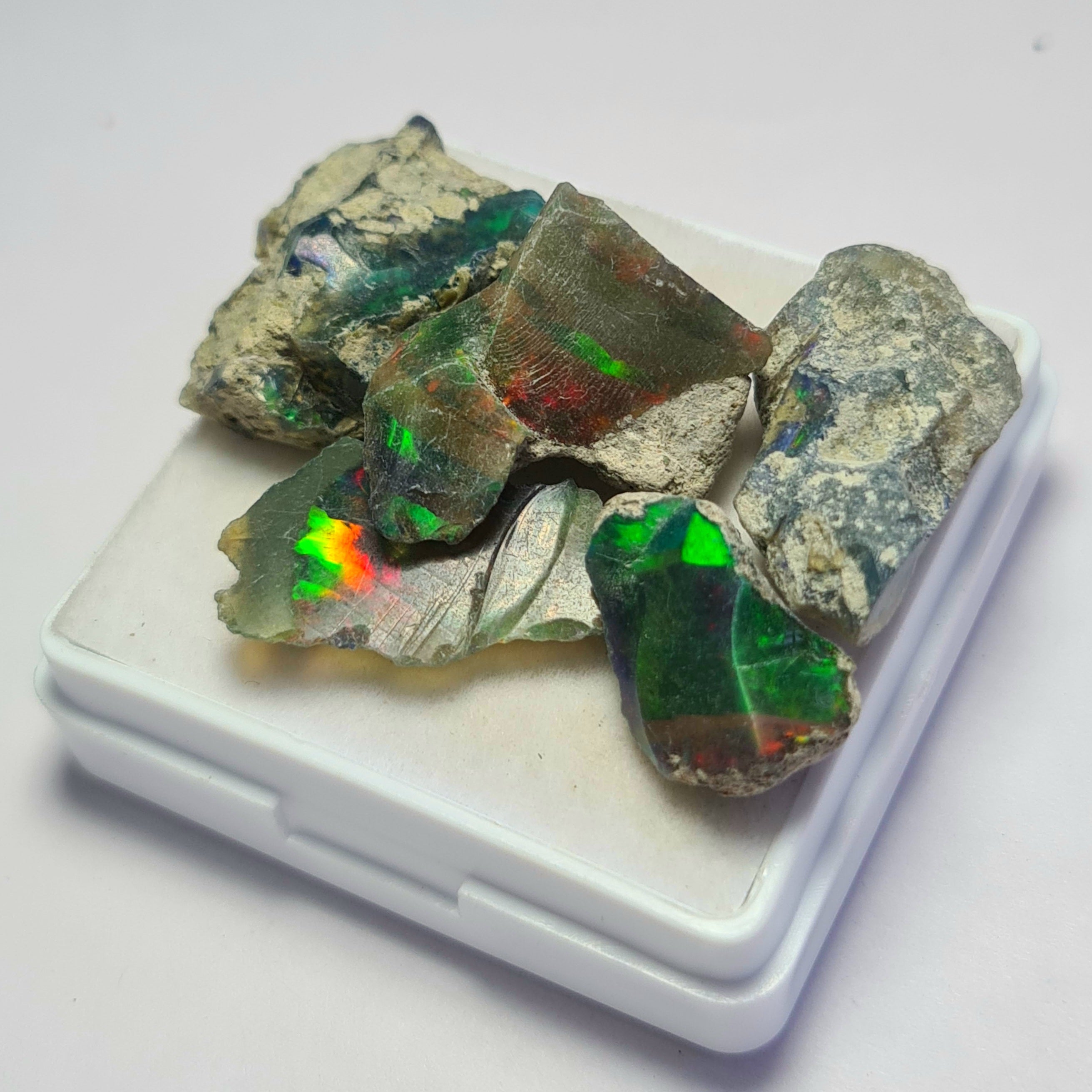 5 Pcs of Natural Black Opal Rough | Sizes: 15-23mm