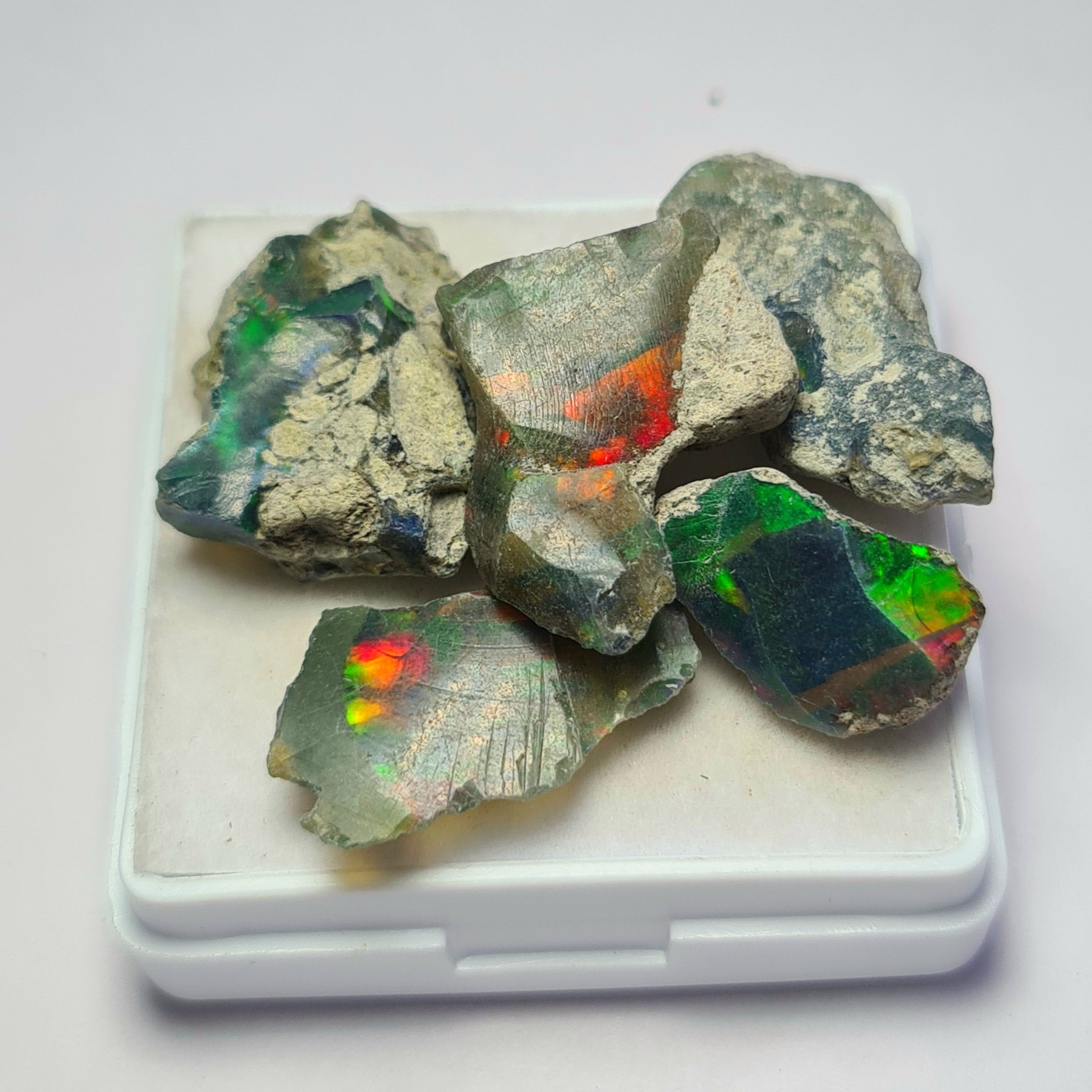5 Pcs of Natural Black Opal Rough | Sizes: 15-23mm