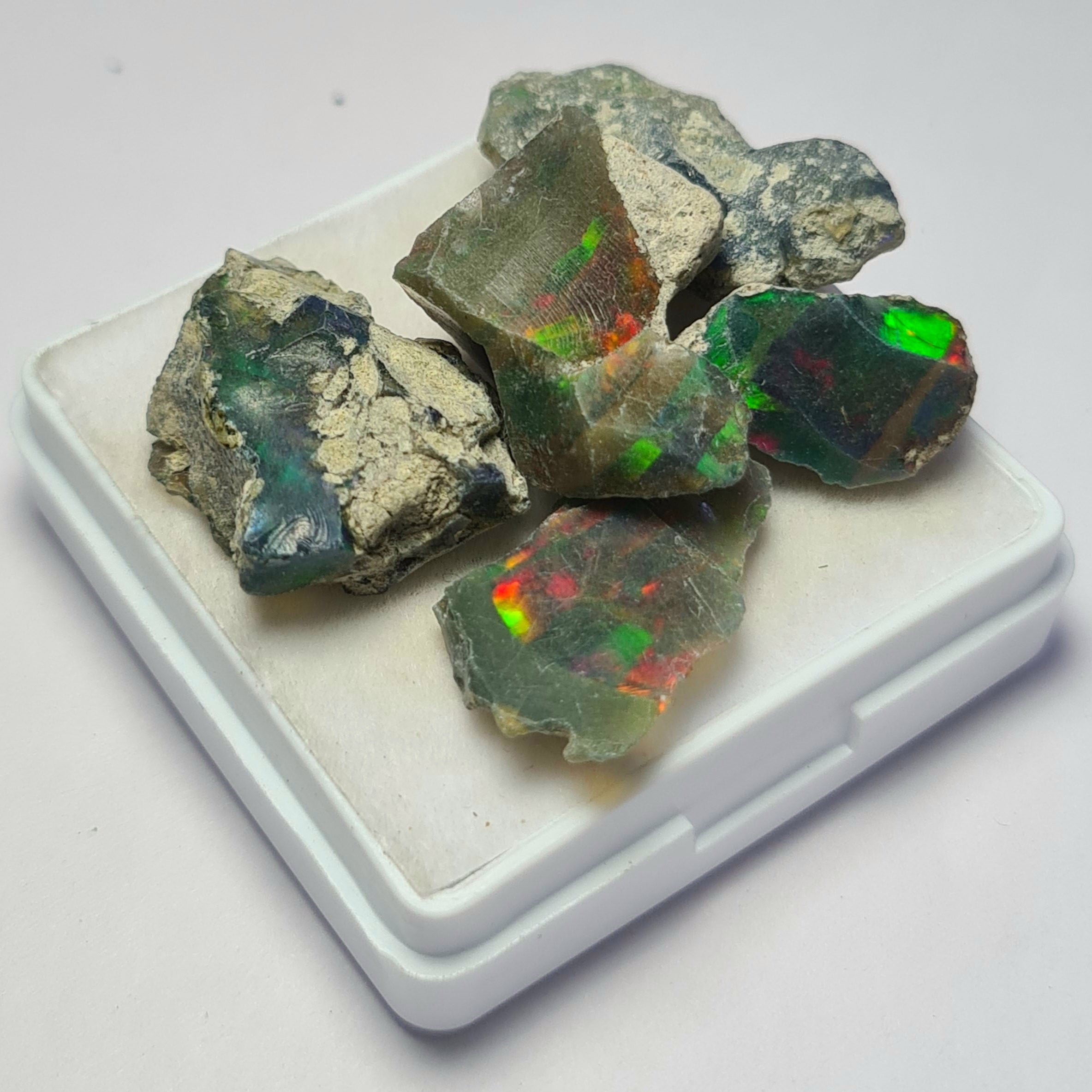 5 Pcs of Natural Black Opal Rough | Sizes: 15-23mm