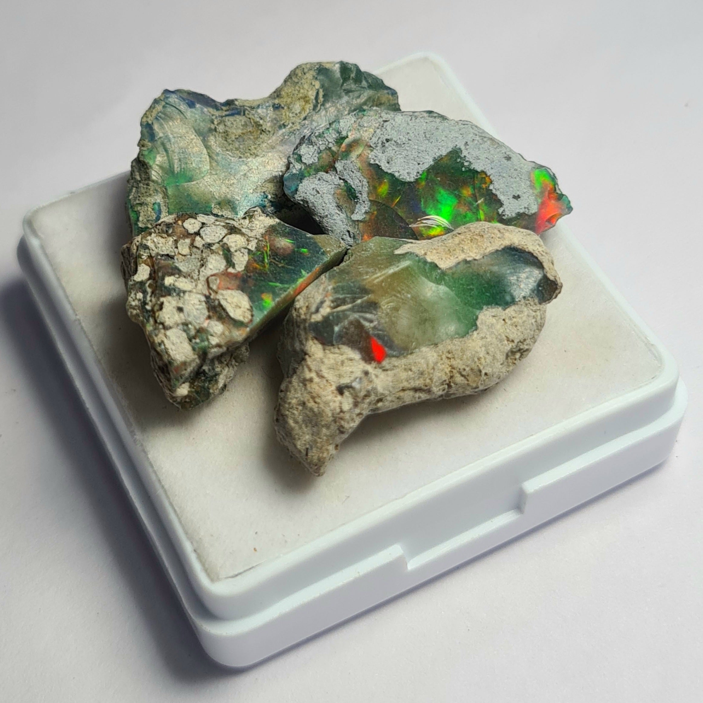 4 Pcs of Natural Black Opal Rough | Sizes: 18-24mm