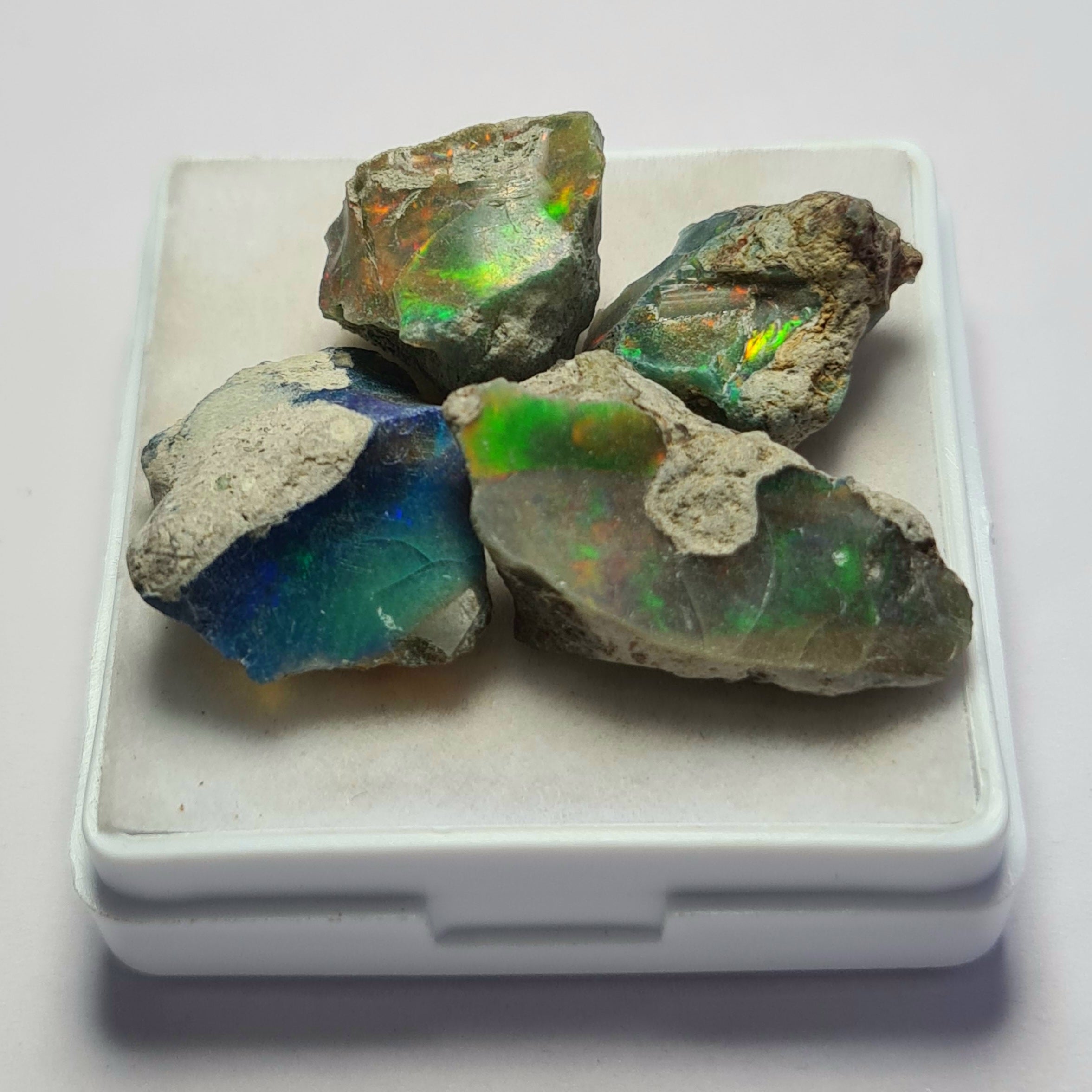 4 Pcs of Natural Black Opal Rough | Sizes: 13-25mm