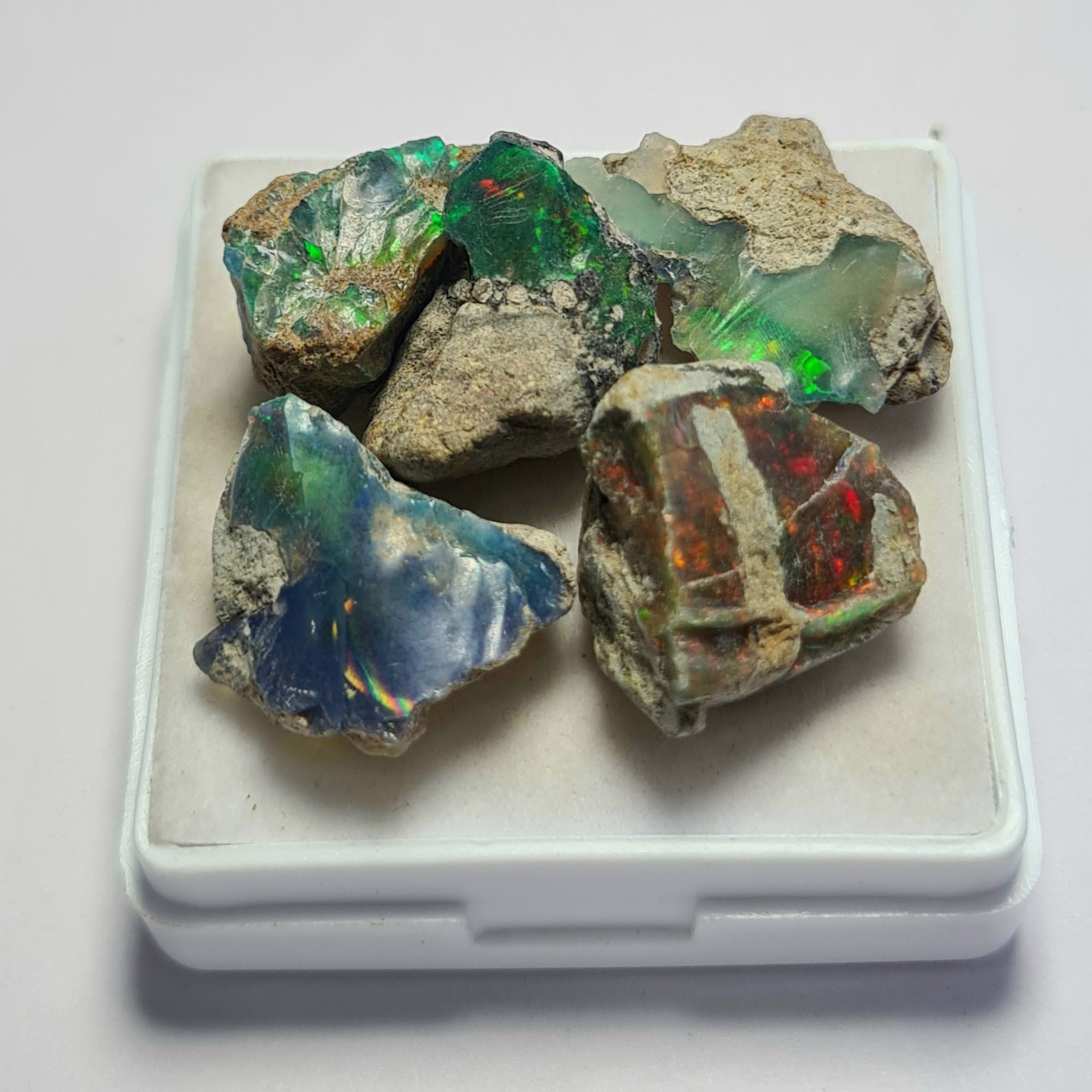 5 Pcs of Natural Black Opal Rough | Sizes: 15-22mm