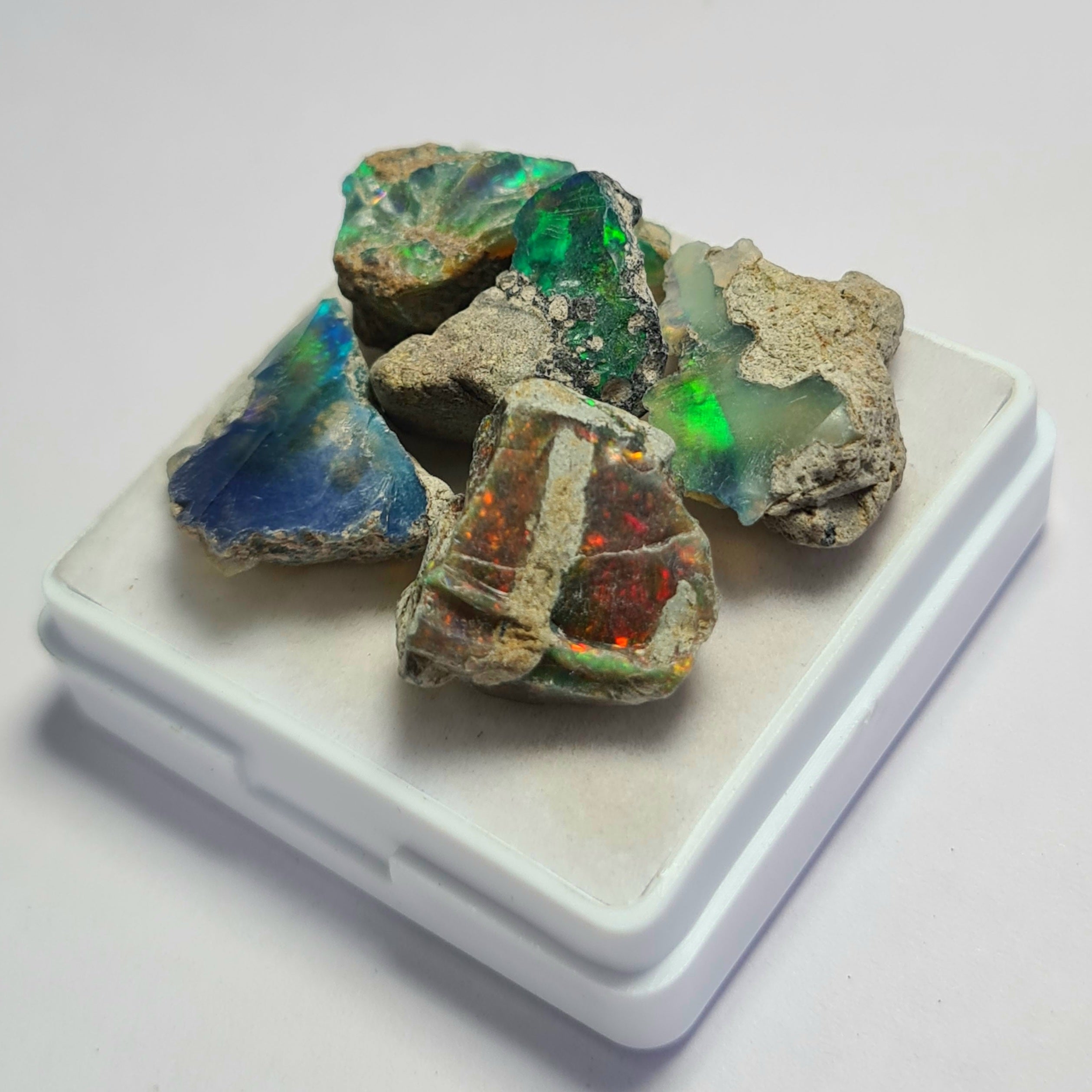 5 Pcs of Natural Black Opal Rough | Sizes: 15-22mm