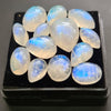 13 Pcs Natural Rainbow Moonstone Cabochons |10-16mm | Shape: Mix
