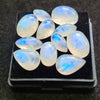 11 Pcs Natural Rainbow Moonstone Cabochons |12-14mm | Shape: Mix