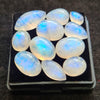 11 Pcs Natural Rainbow Moonstone Cabochons |9-18mm | Shape: Mix