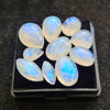 10 Pcs Natural Rainbow Moonstone Cabochons |10-16mm | Shape: Mix