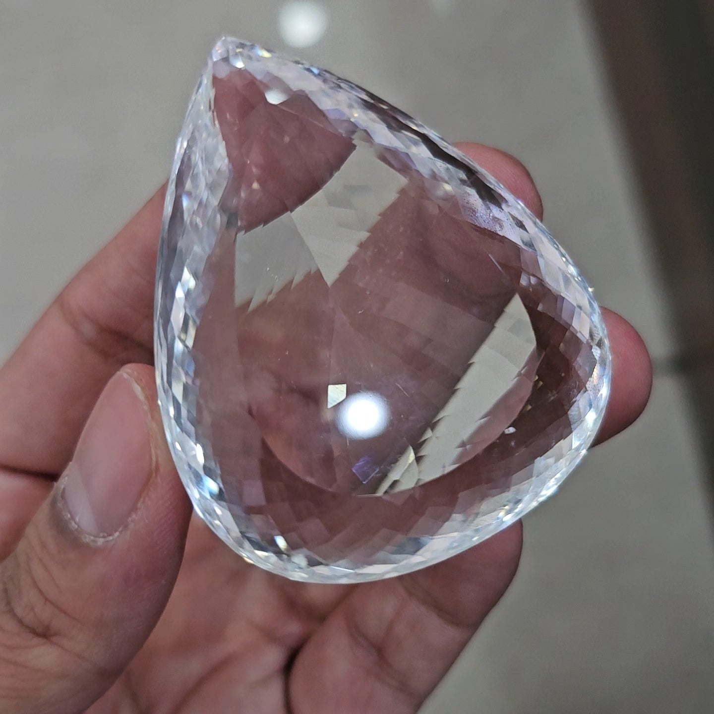 448Cts | Natural Jambo Clear Quartz Faceted | Pear | 64x51mm