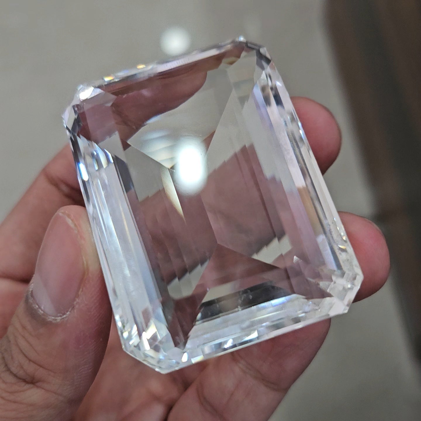 520Cts | Natural Jambo Clear Quartz Faceted | Rectangle | 58x42mm