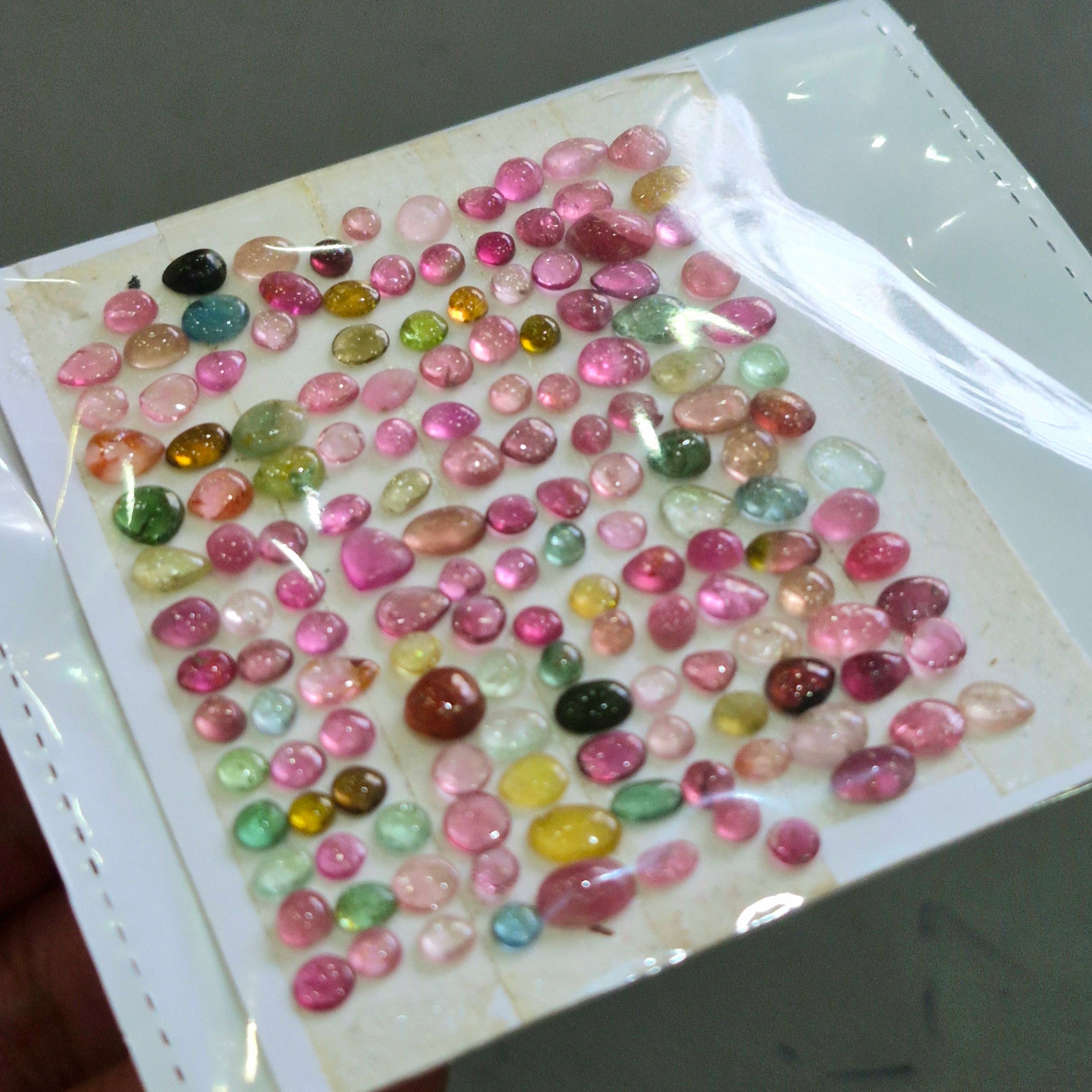 1 Card Of Natural Multi Tourmaline Cabochon  | Size 3-7mm