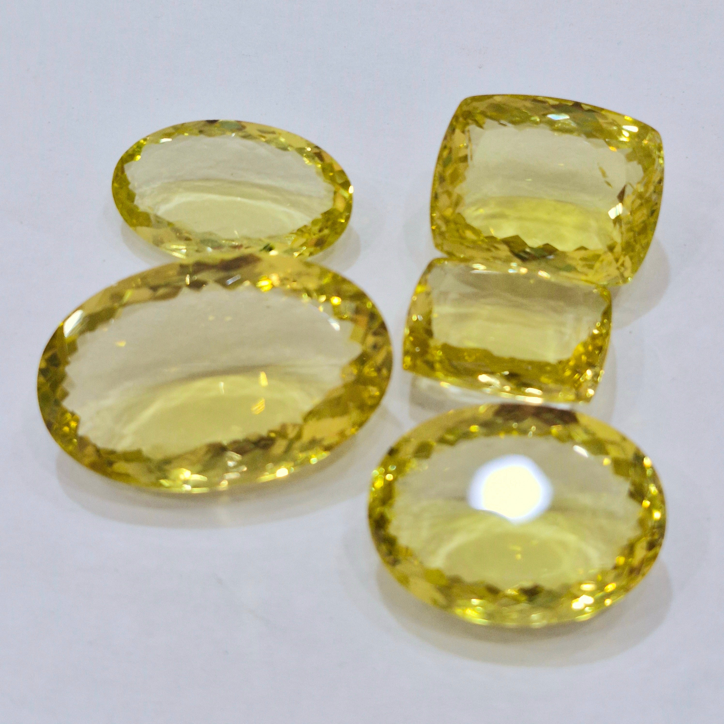 Natural Lemon Quartz Faceted Gemstone  | Size 25-42mm