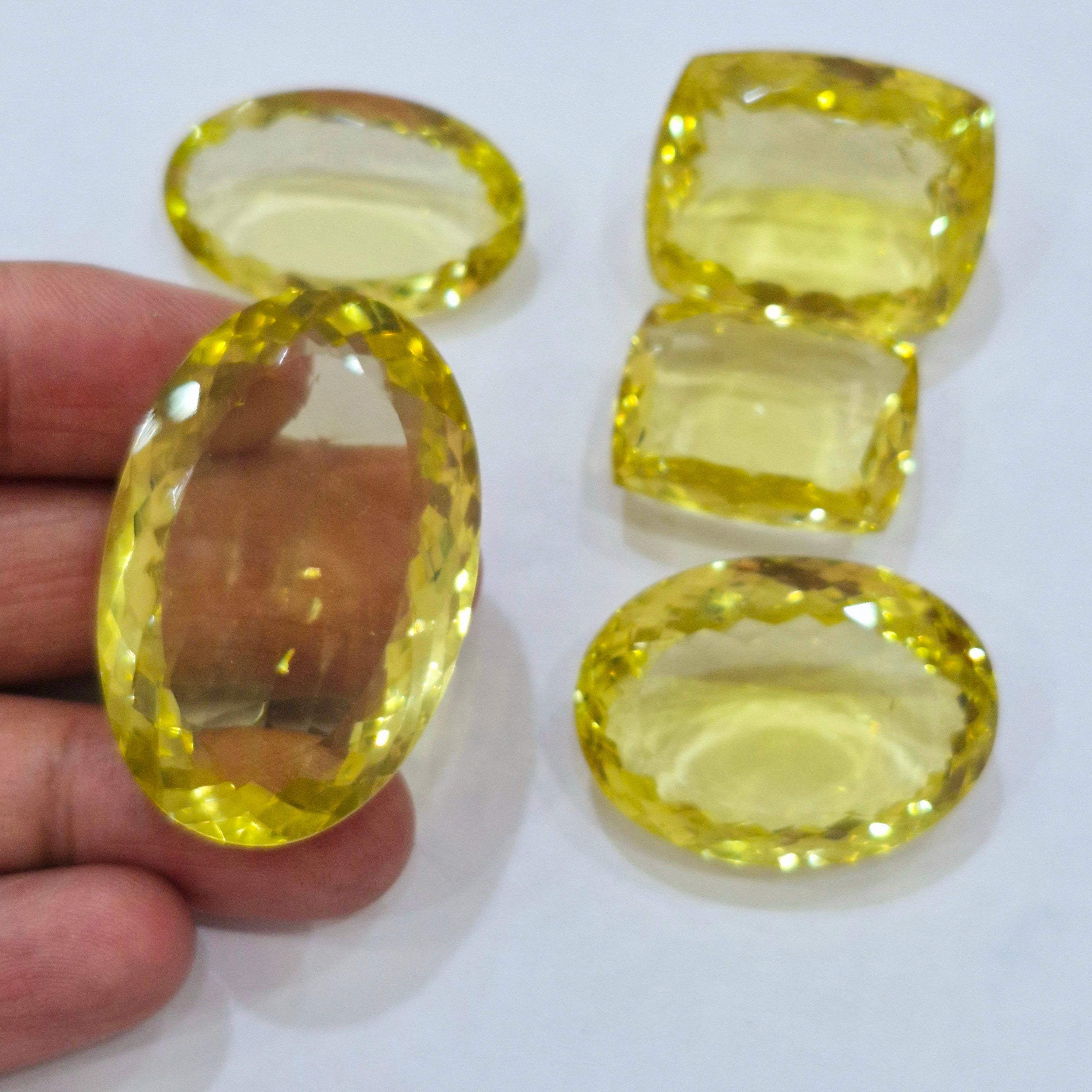 Natural Lemon Quartz Faceted Gemstone  | Size 25-42mm