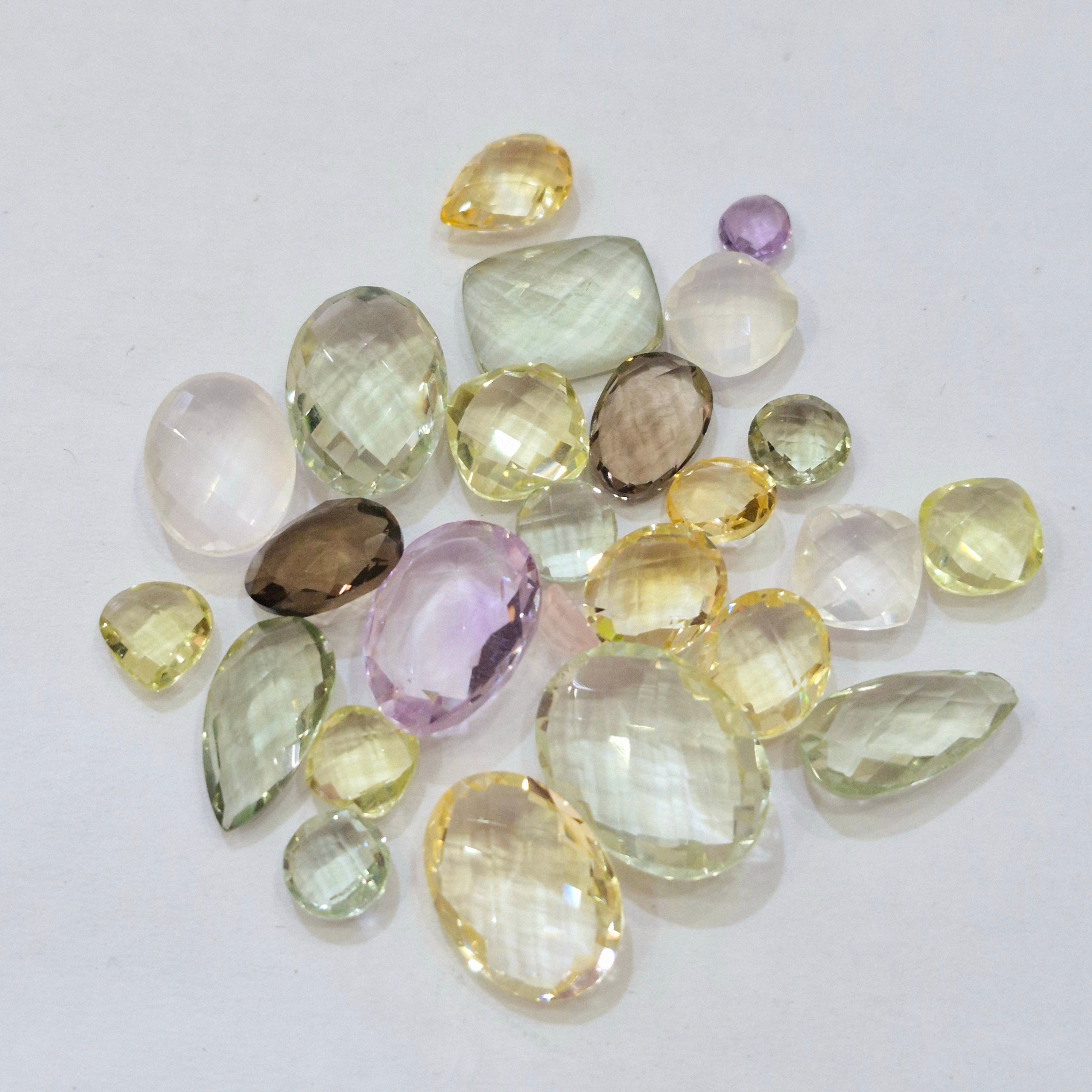 Natural Mix Quartz Rose cut Gemstone  | Size 6-20mm