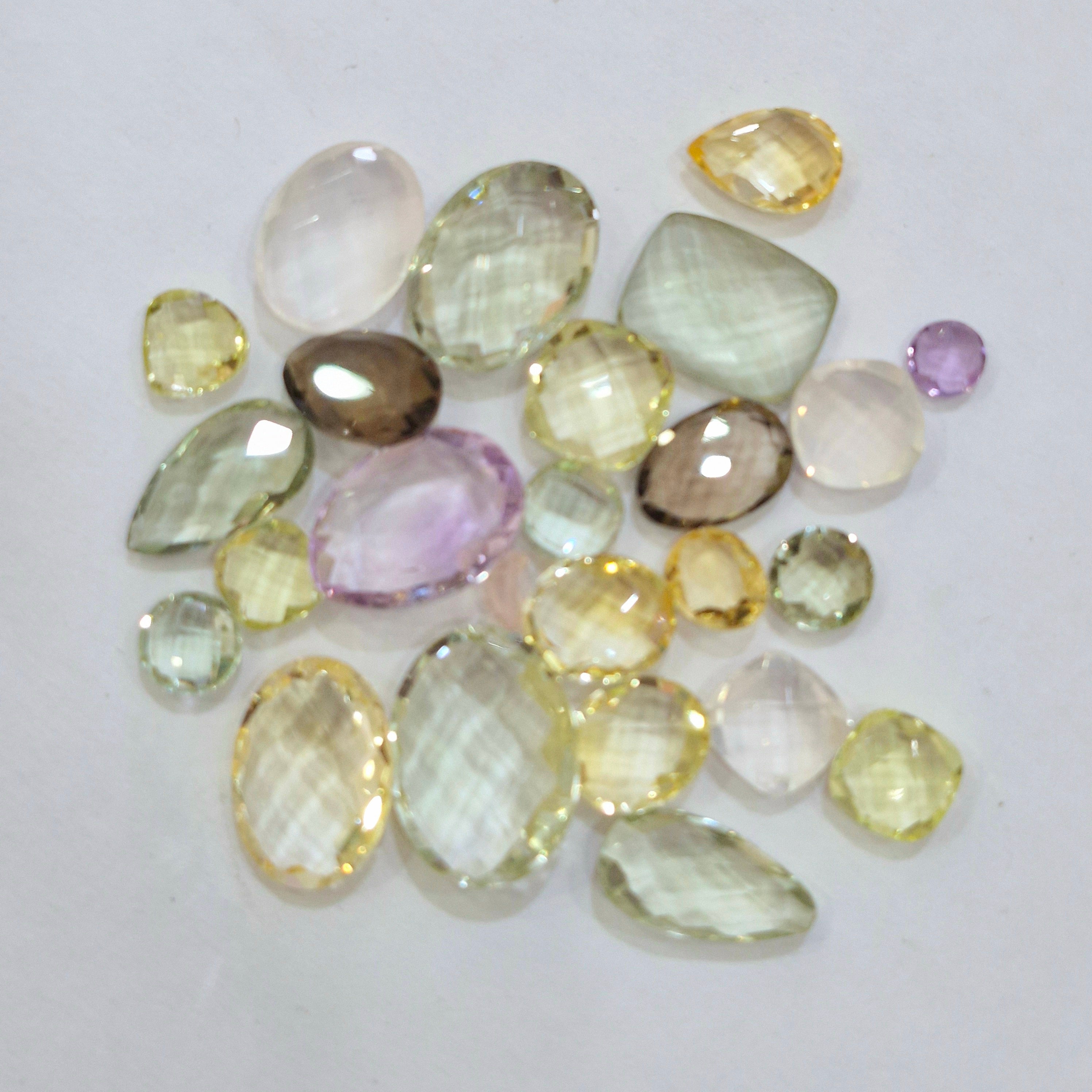 Natural Mix Quartz Rose cut Gemstone  | Size 6-20mm