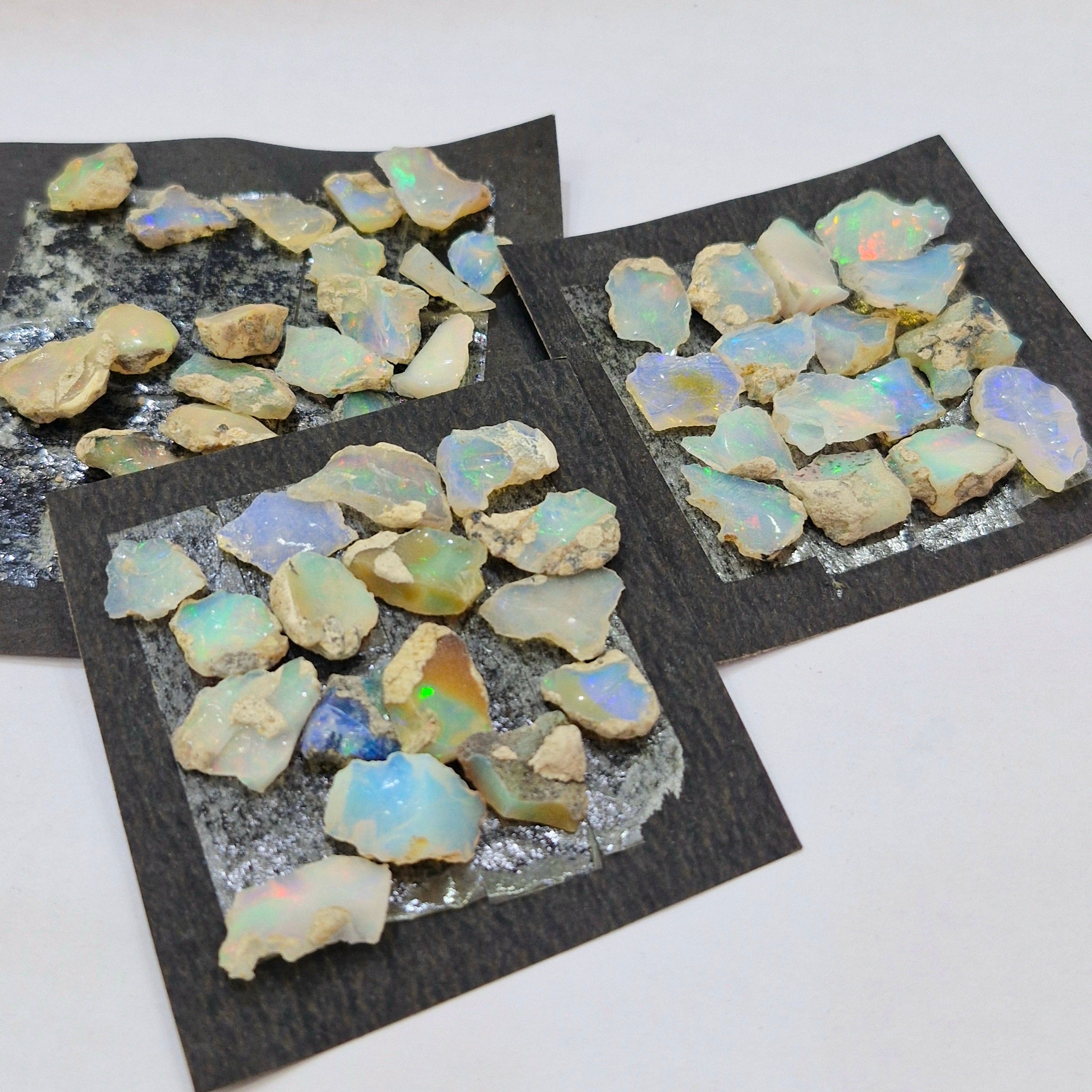 3 card Natural Ethiopian Opal Slice Rough | 10-16mm