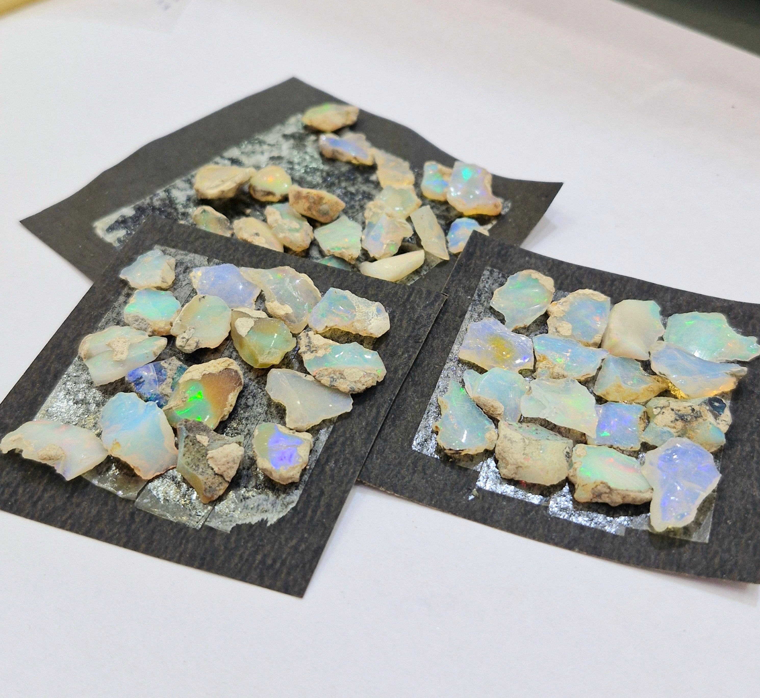 3 card Natural Ethiopian Opal Slice Rough | 10-16mm