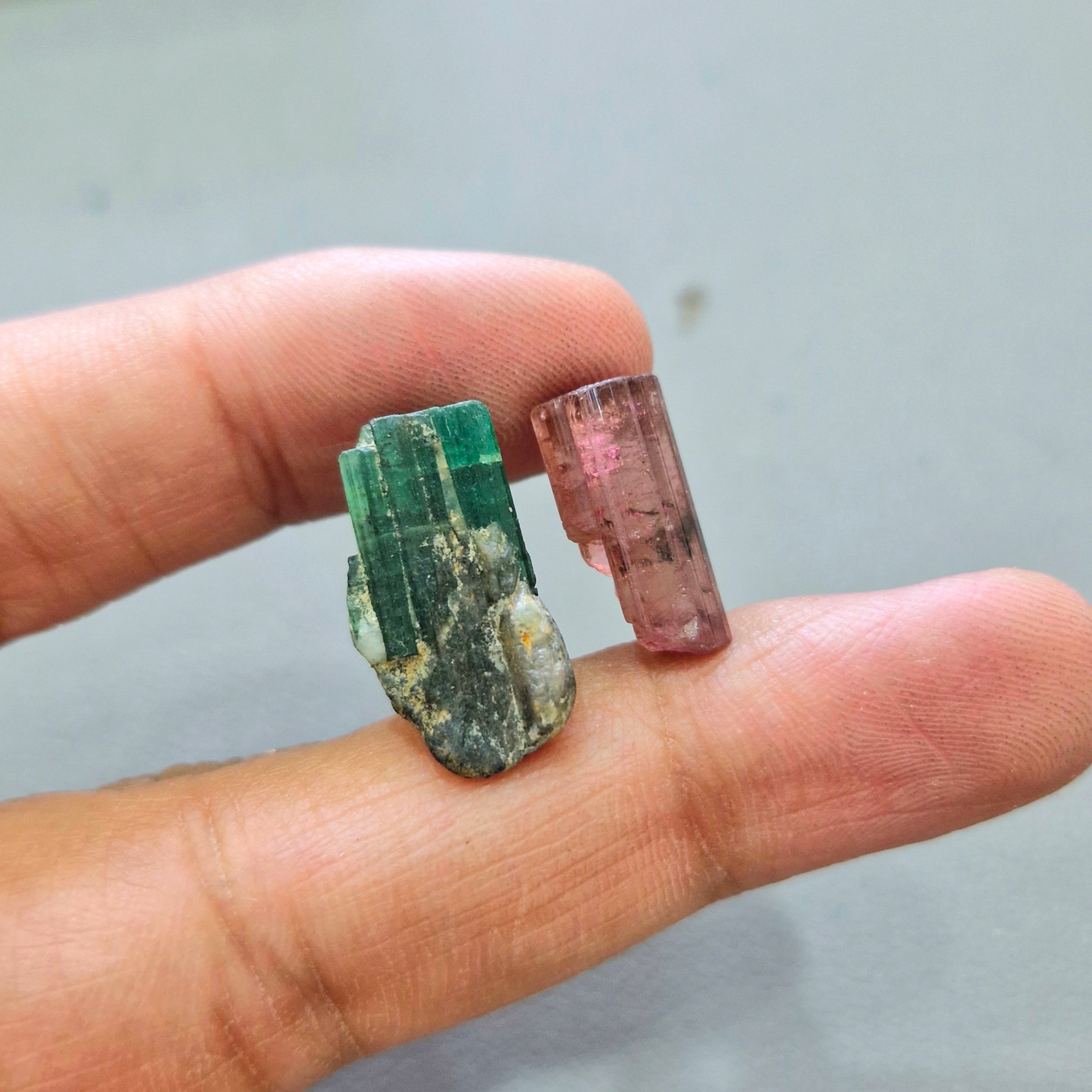 2 pcs Natural Tourmaline Rough  | 17-21mm