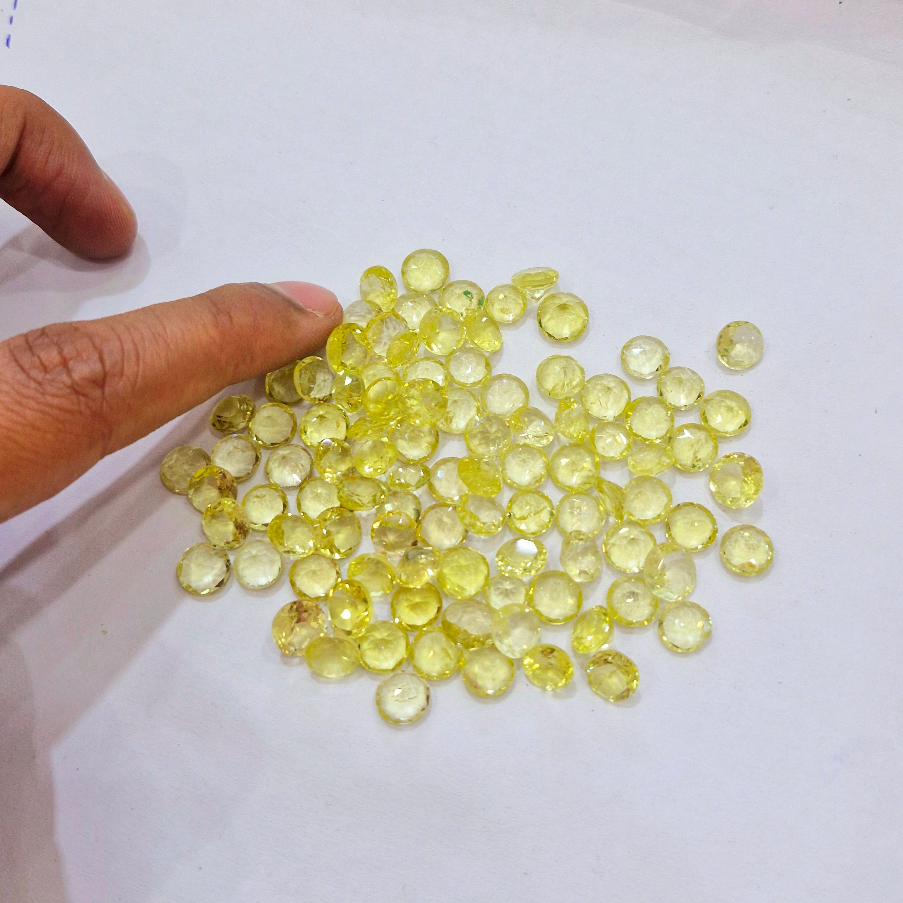 Natural Rejected Lemon Quartz Gemstone Round  | Size: 7-8mm