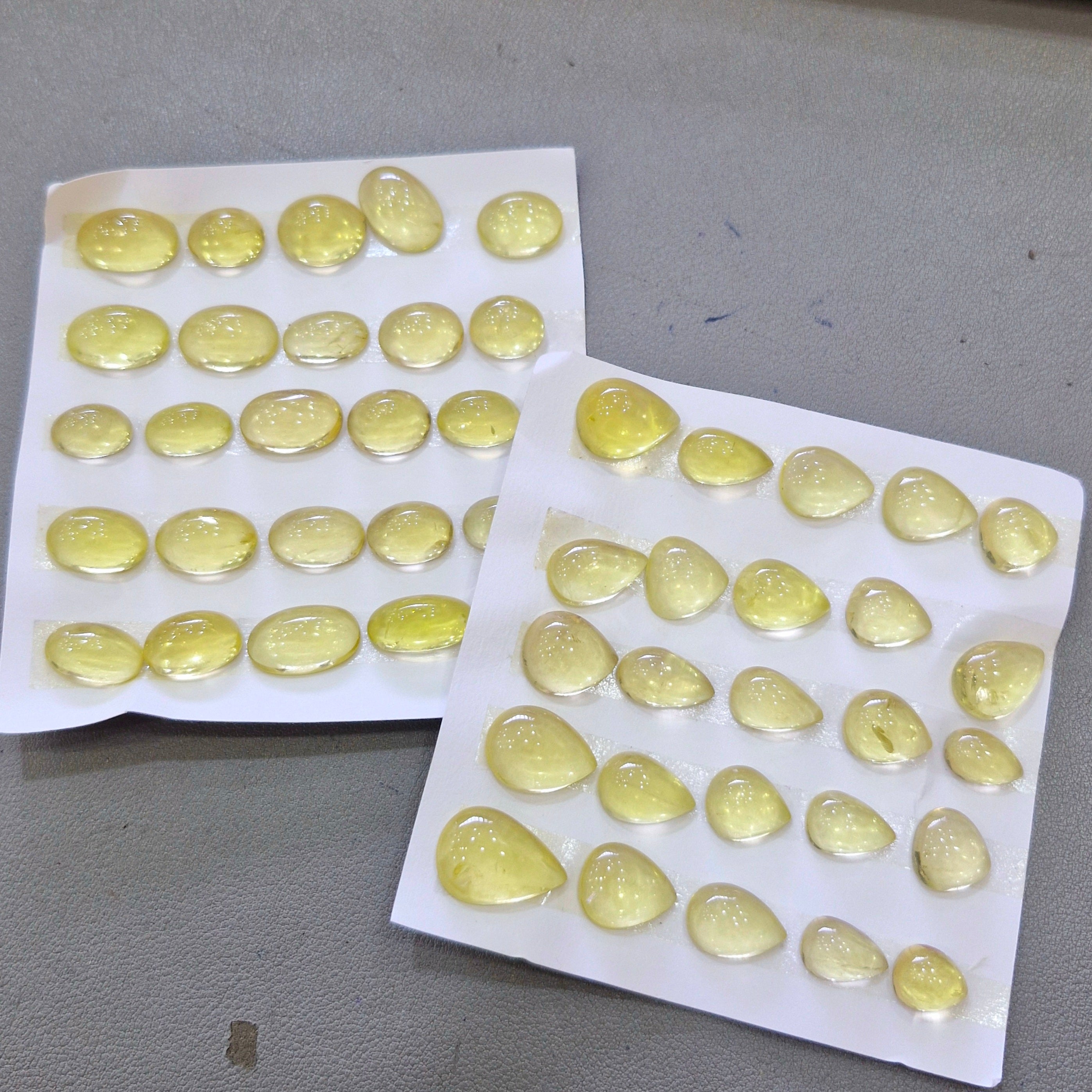 2 Card Of Natural Lemon Quartz Cabochon Gemstone  | Size: 11-20mm
