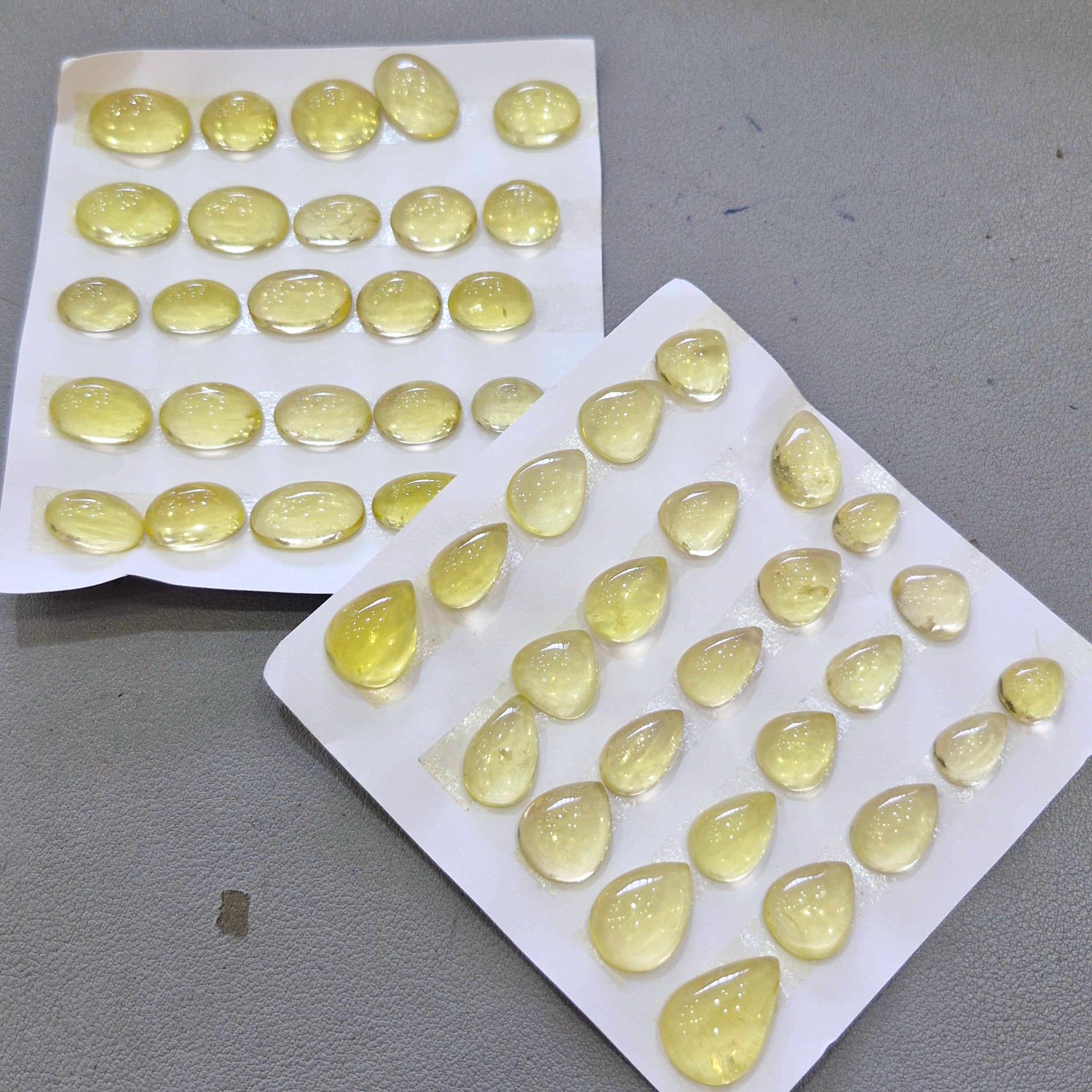 2 Card Of Natural Lemon Quartz Cabochon Gemstone  | Size: 11-20mm
