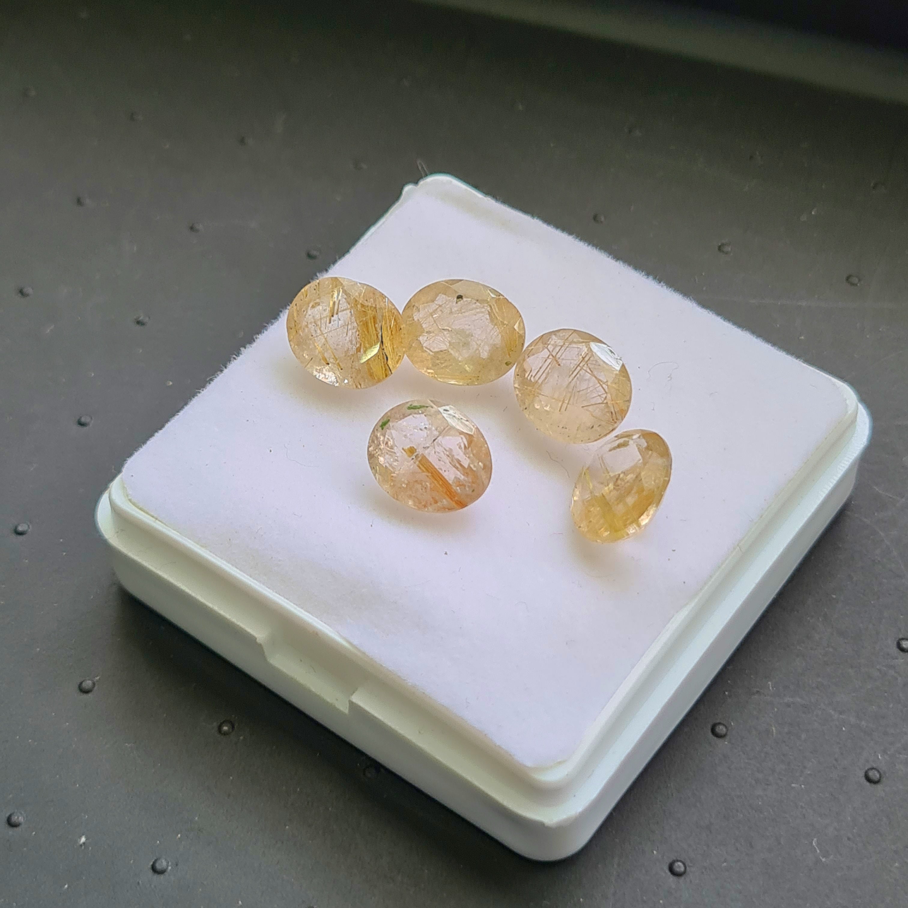 Natural Golden Rutile Quartz Faceted  | Size 9-11mm