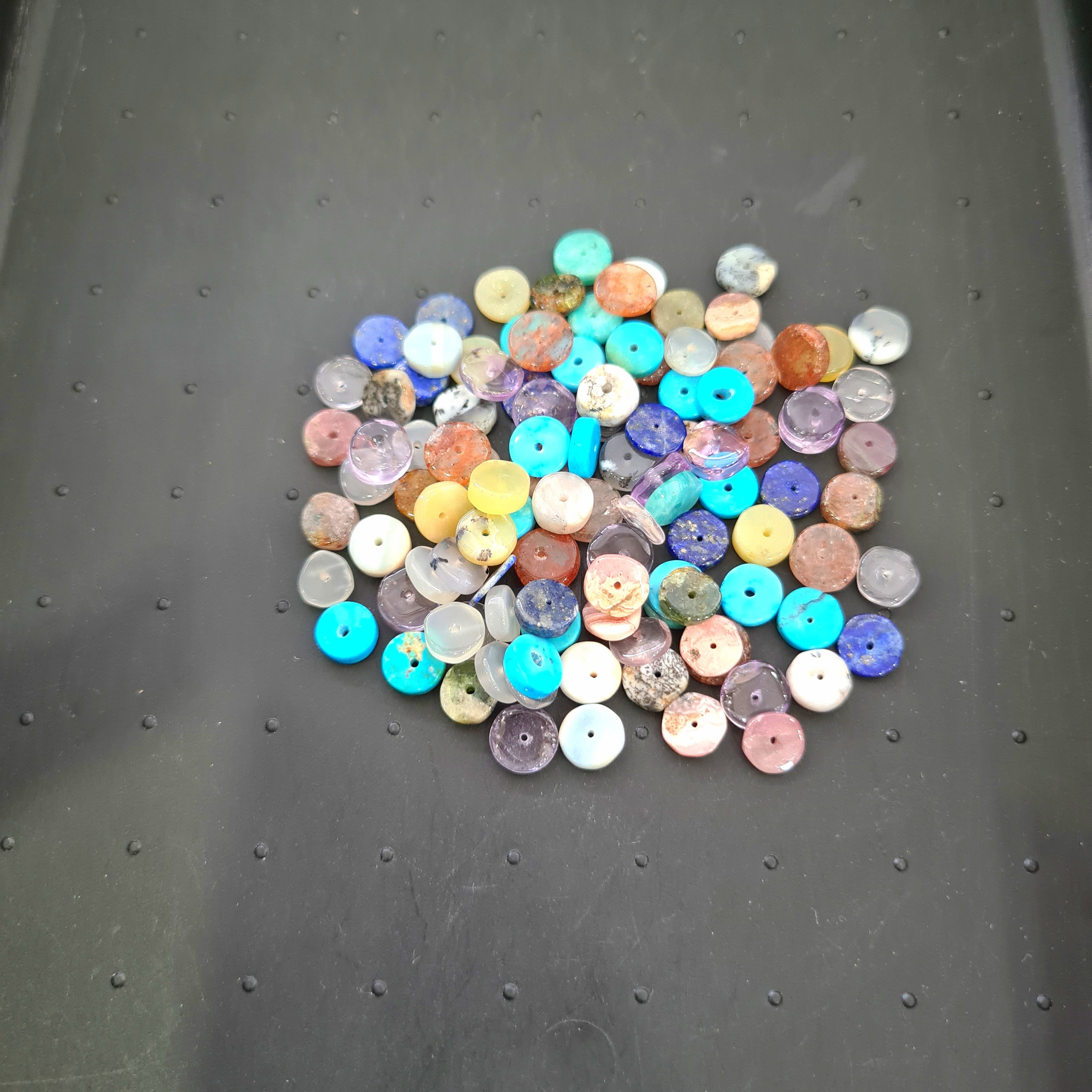 Natural Mix Gemstone Beads Lot  | Size: 6-7mm