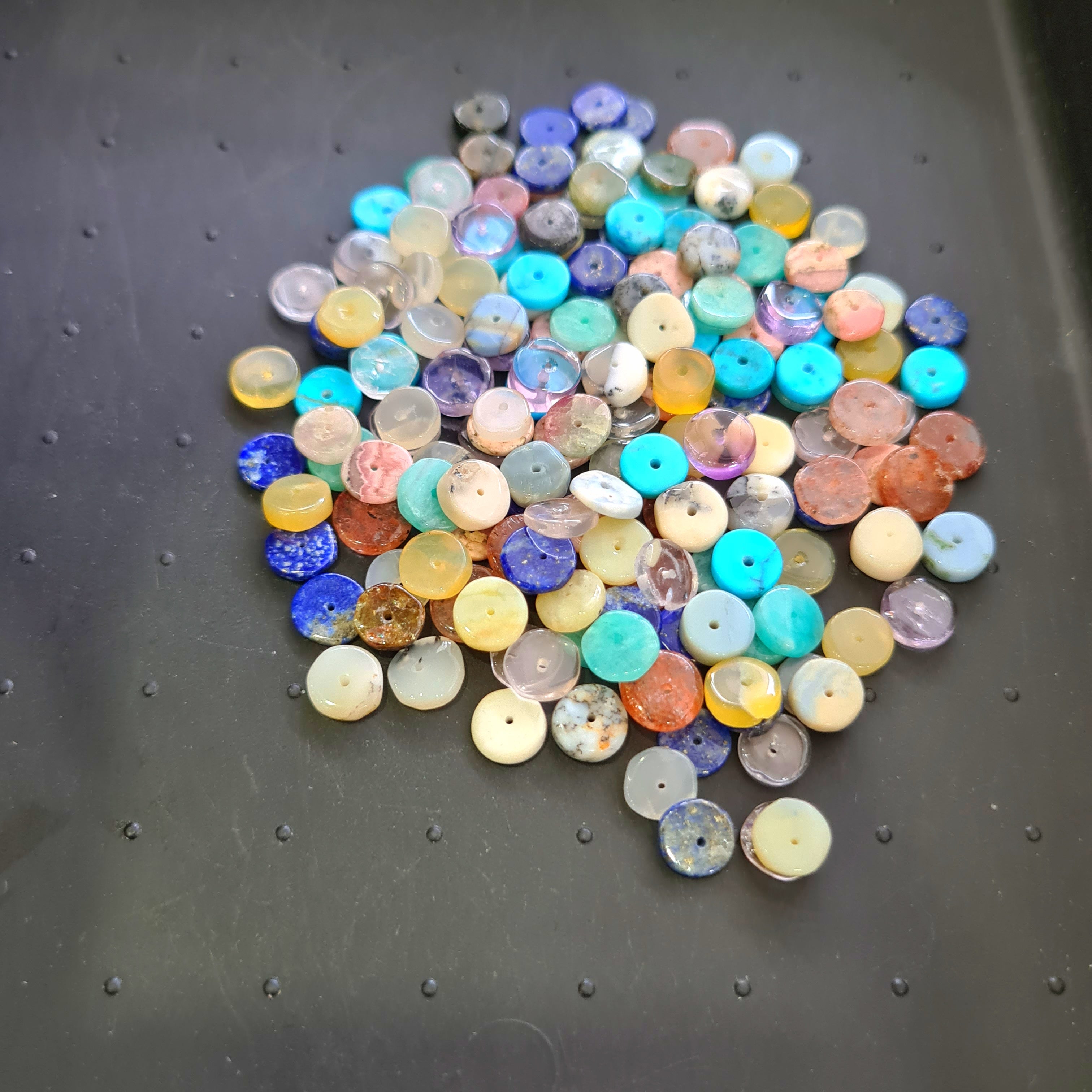 Natural Mix Gemstone Beads Lot  | Size: 6-7mm