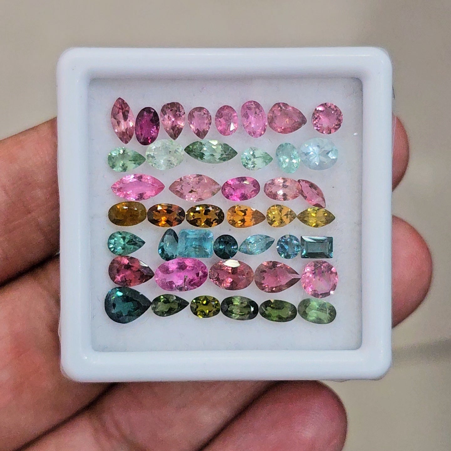 43 Pcs Natural Multi Tourmaline Faceted  | Mix | Size: 3-7mm
