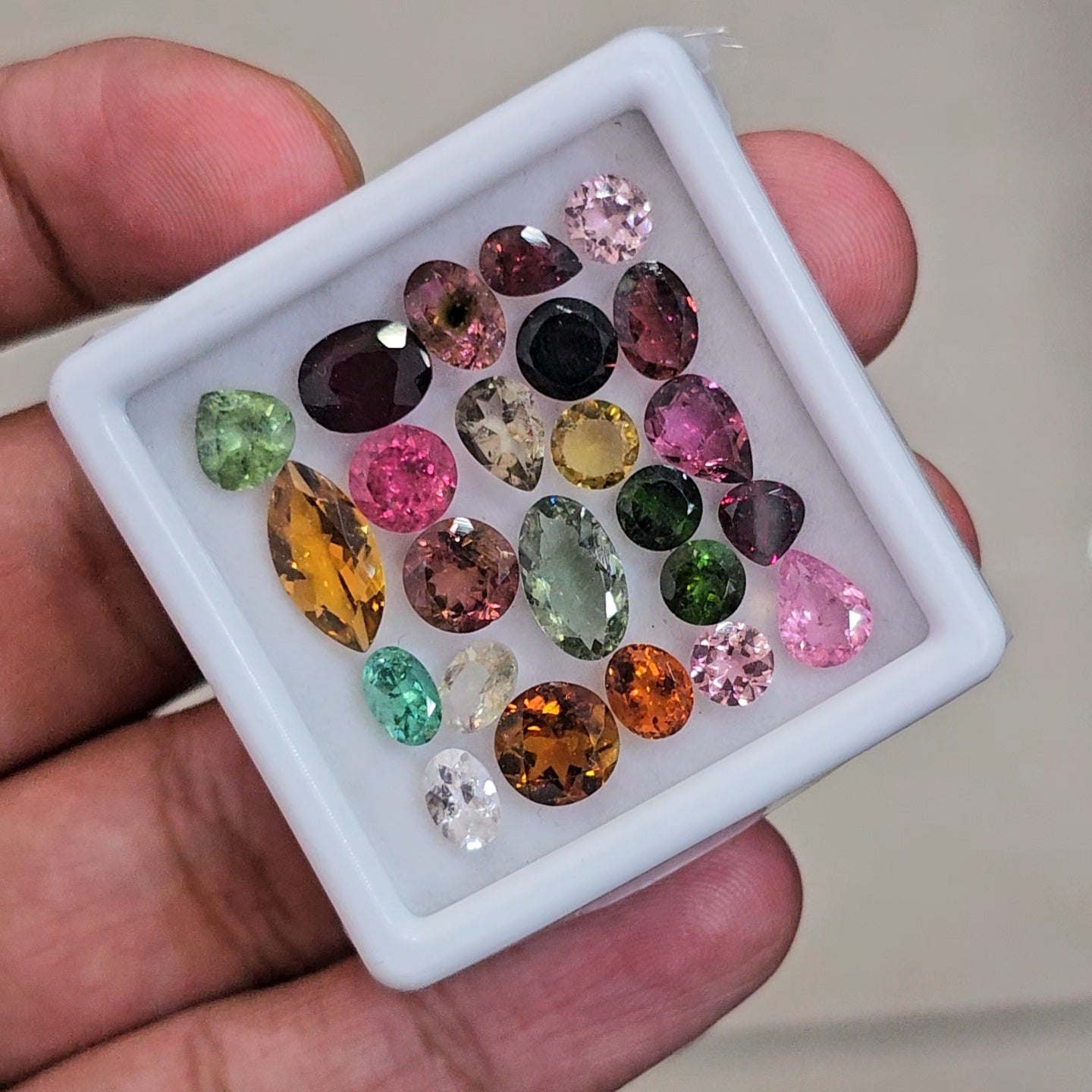 24 Pcs Natural Multi Tourmaline Faceted  | Mix | Size: 4-12mm