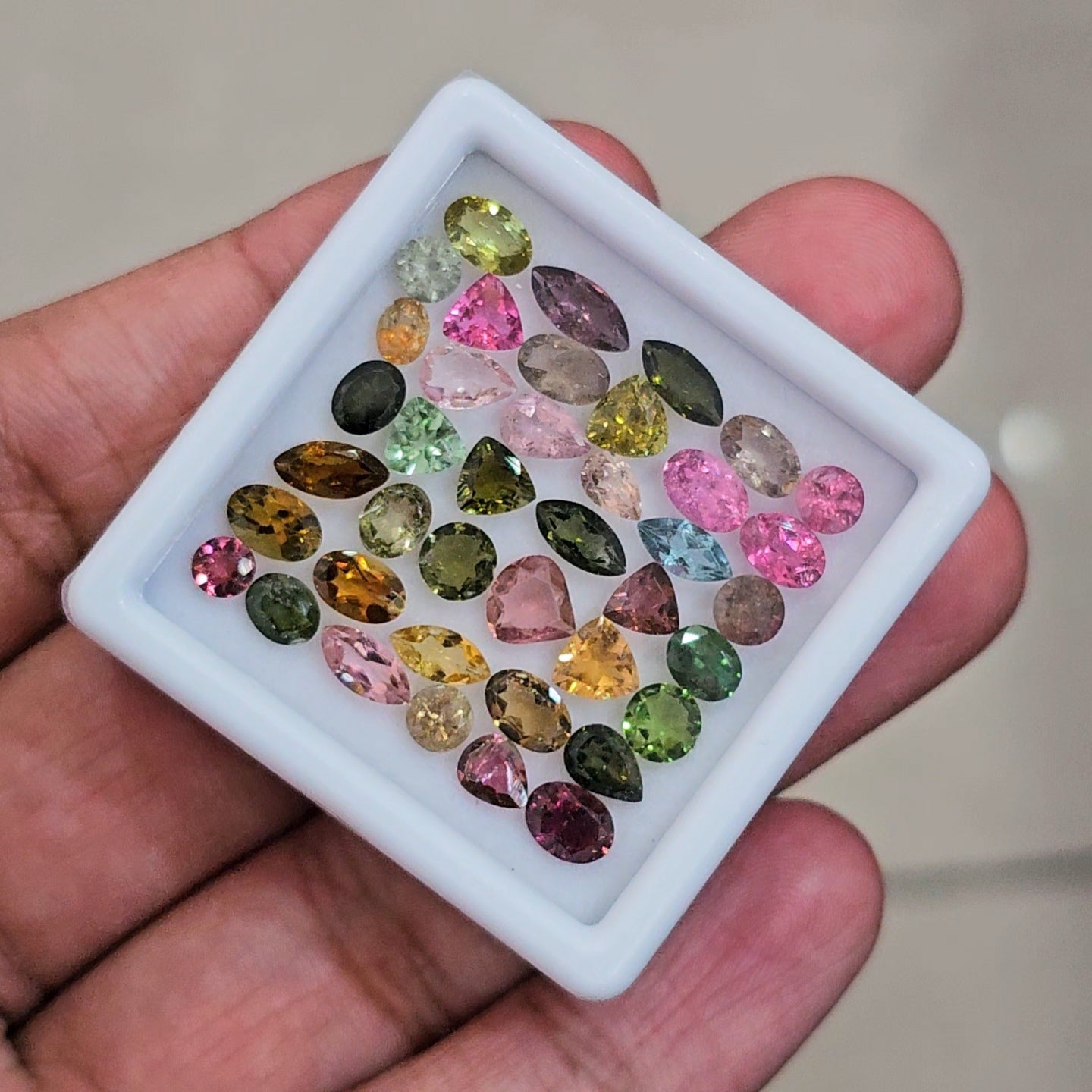 40 Pcs Natural Multi Tourmaline Faceted  | Mix | Size: 4-6mm