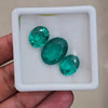 3 Pcs Of Lab Grown Emerald Faceted | Oval | Size: 11-18mm