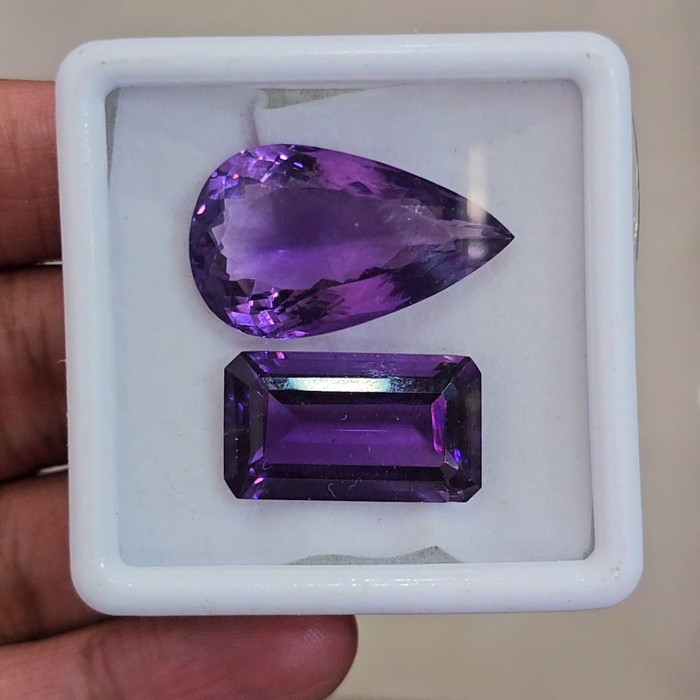 2 Pcs Of Natural  Amethyst Faceted | Mix | Size:23-29mm