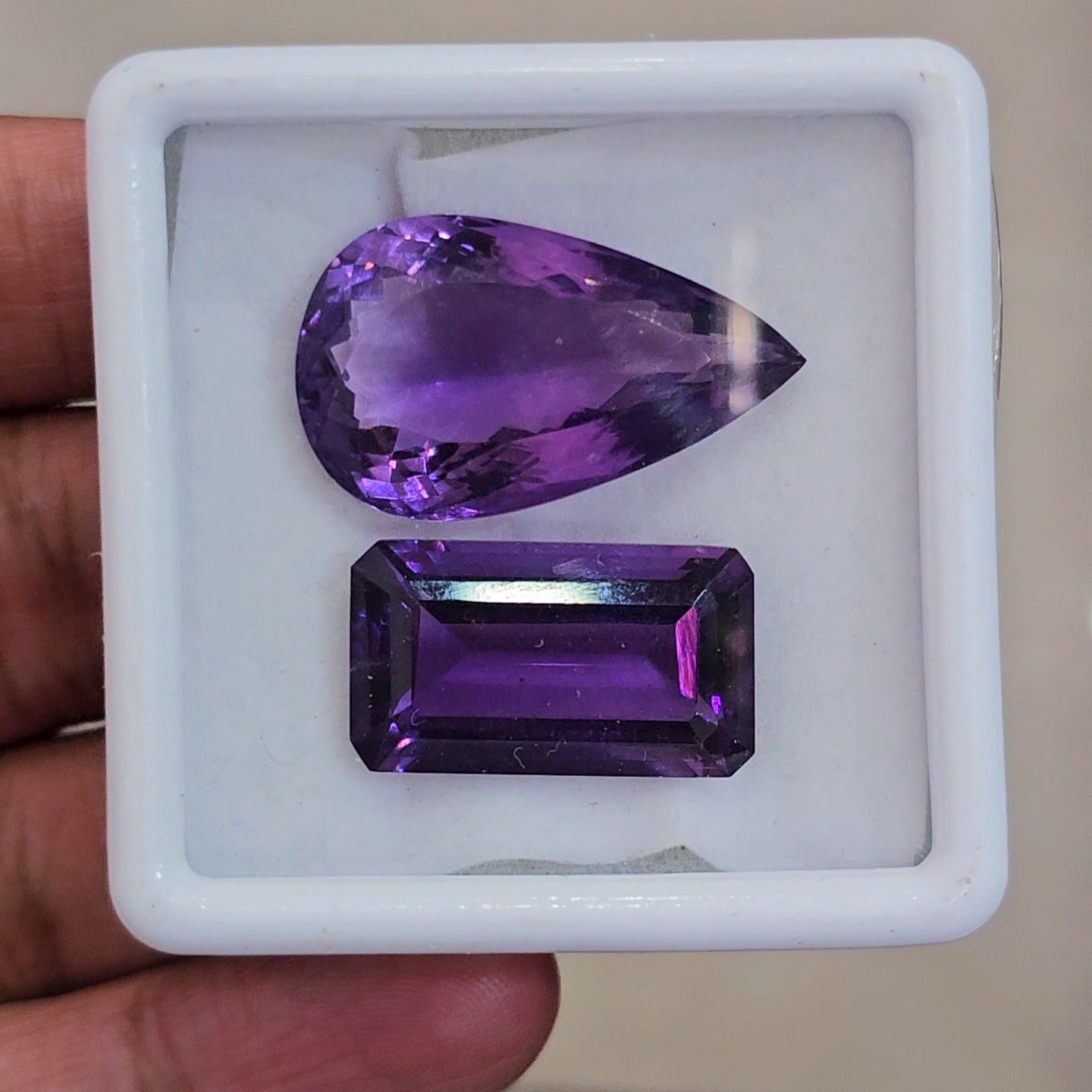2 Pcs Of Natural  Amethyst Faceted | Mix | Size:23-29mm