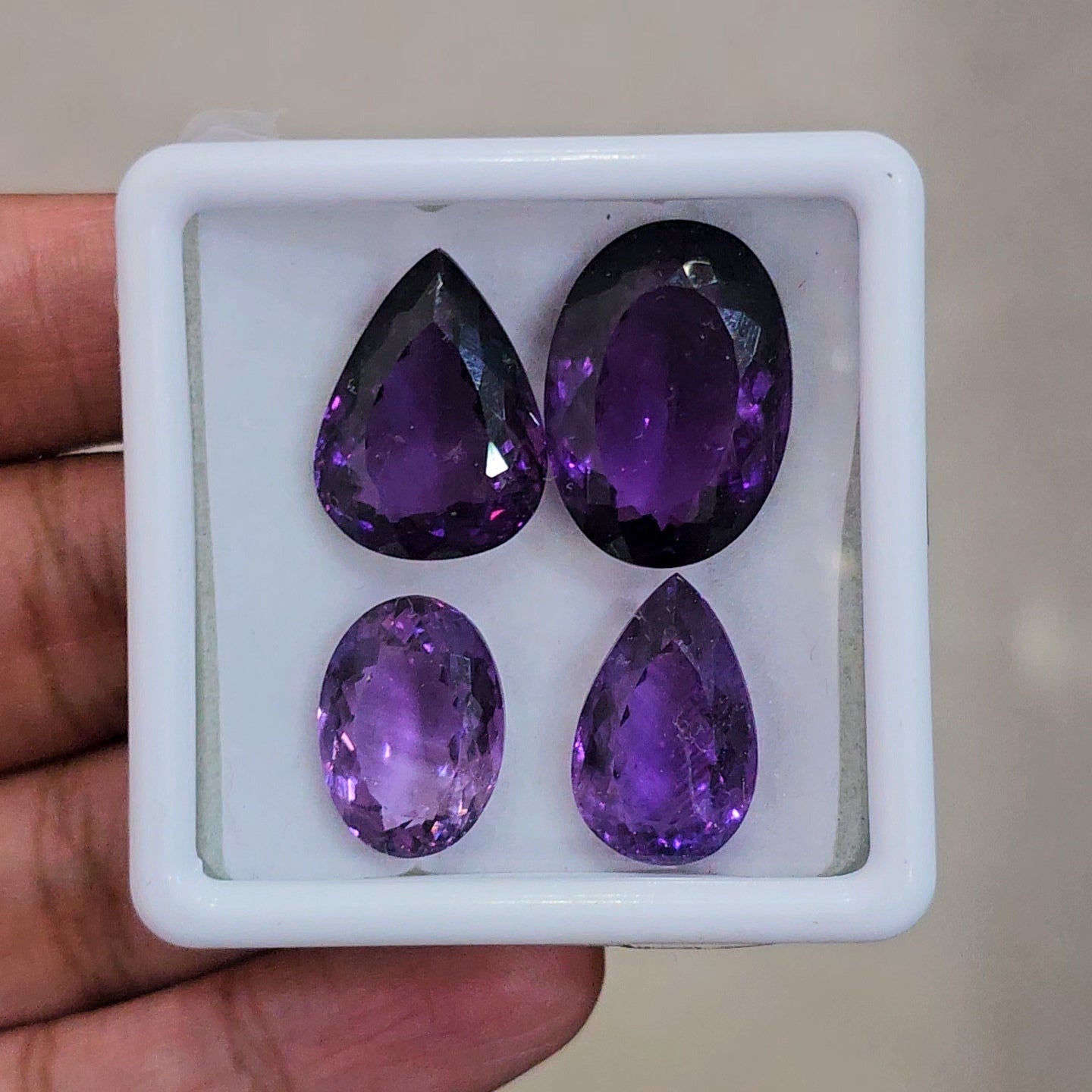 4 Pcs Of Natural  Amethyst Faceted | Mix | Size:16-22mm