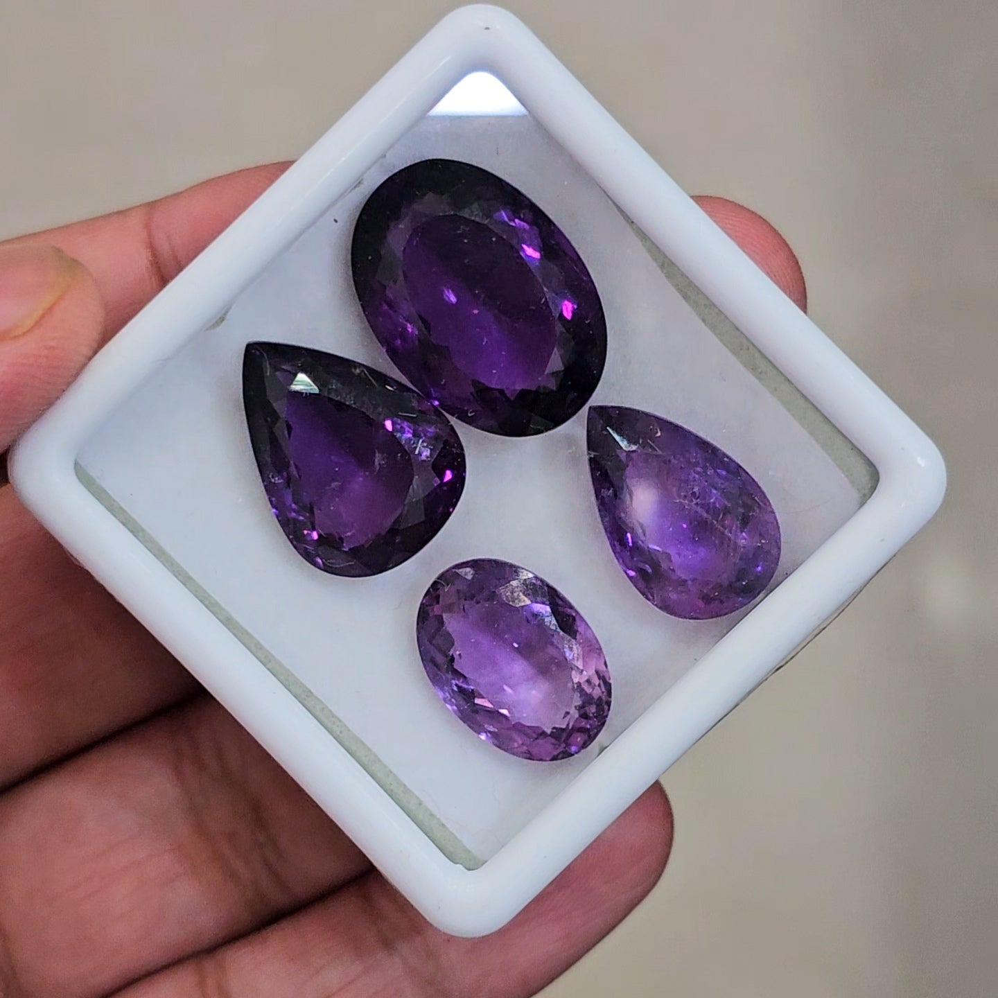 4 Pcs Of Natural  Amethyst Faceted | Mix | Size:16-22mm
