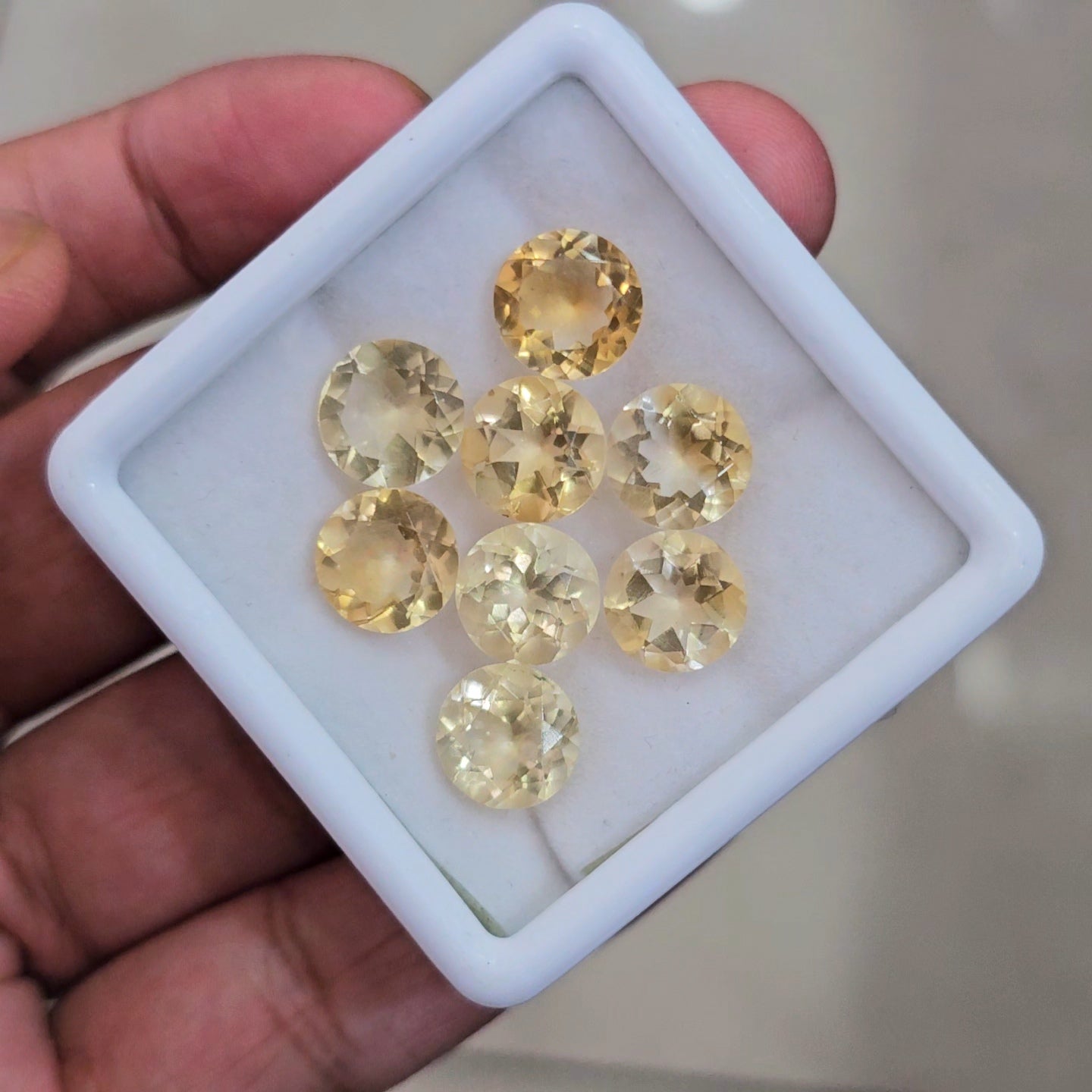 8 Pcs Of Natural Unheat Citrine Faceted | Round | Size:10mm
