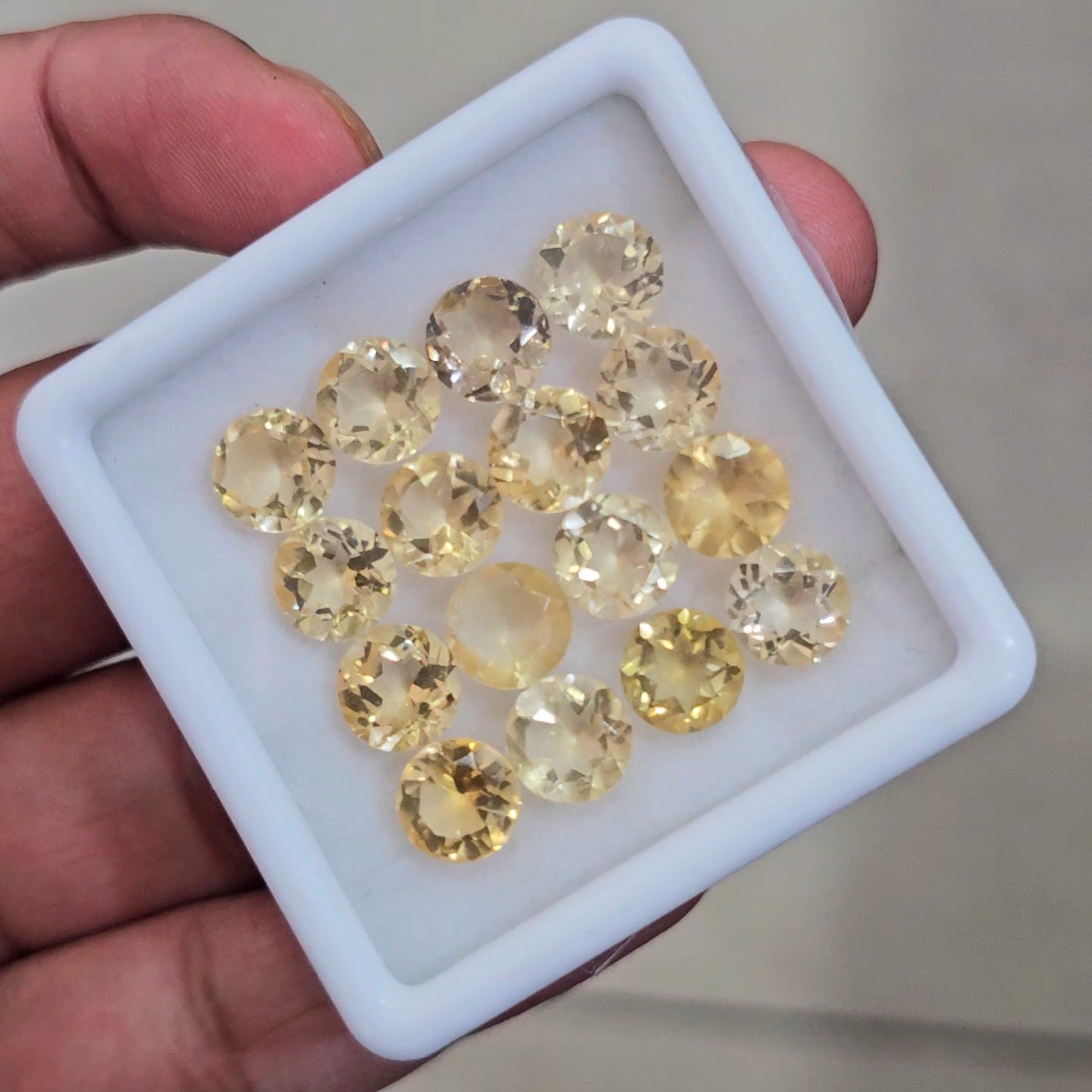 16 Pcs Of Natural Unheat Citrine Faceted | Round | Size:8mm