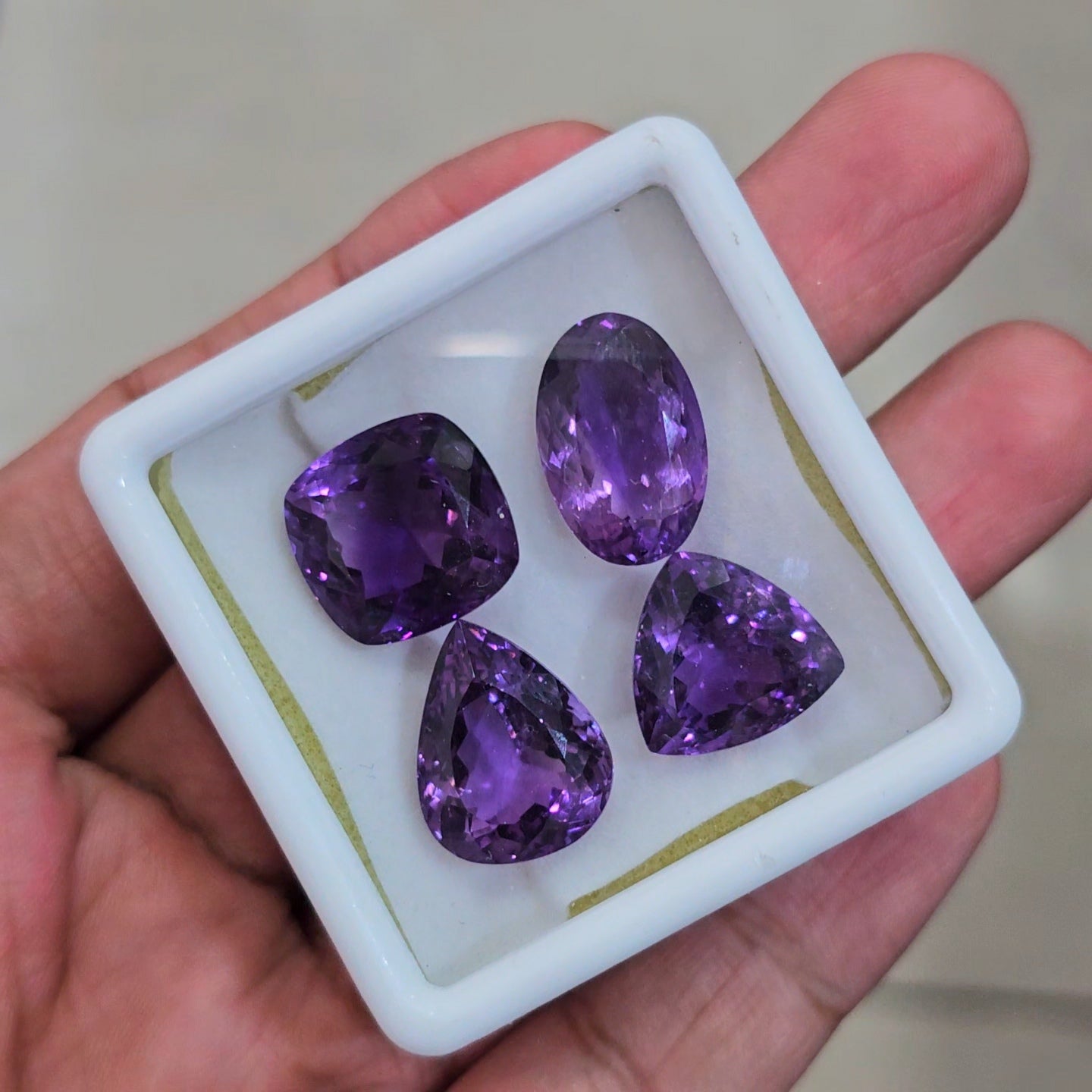 4 Pcs Of Natural  Amethyst Faceted | Mix | Size:15-18mm