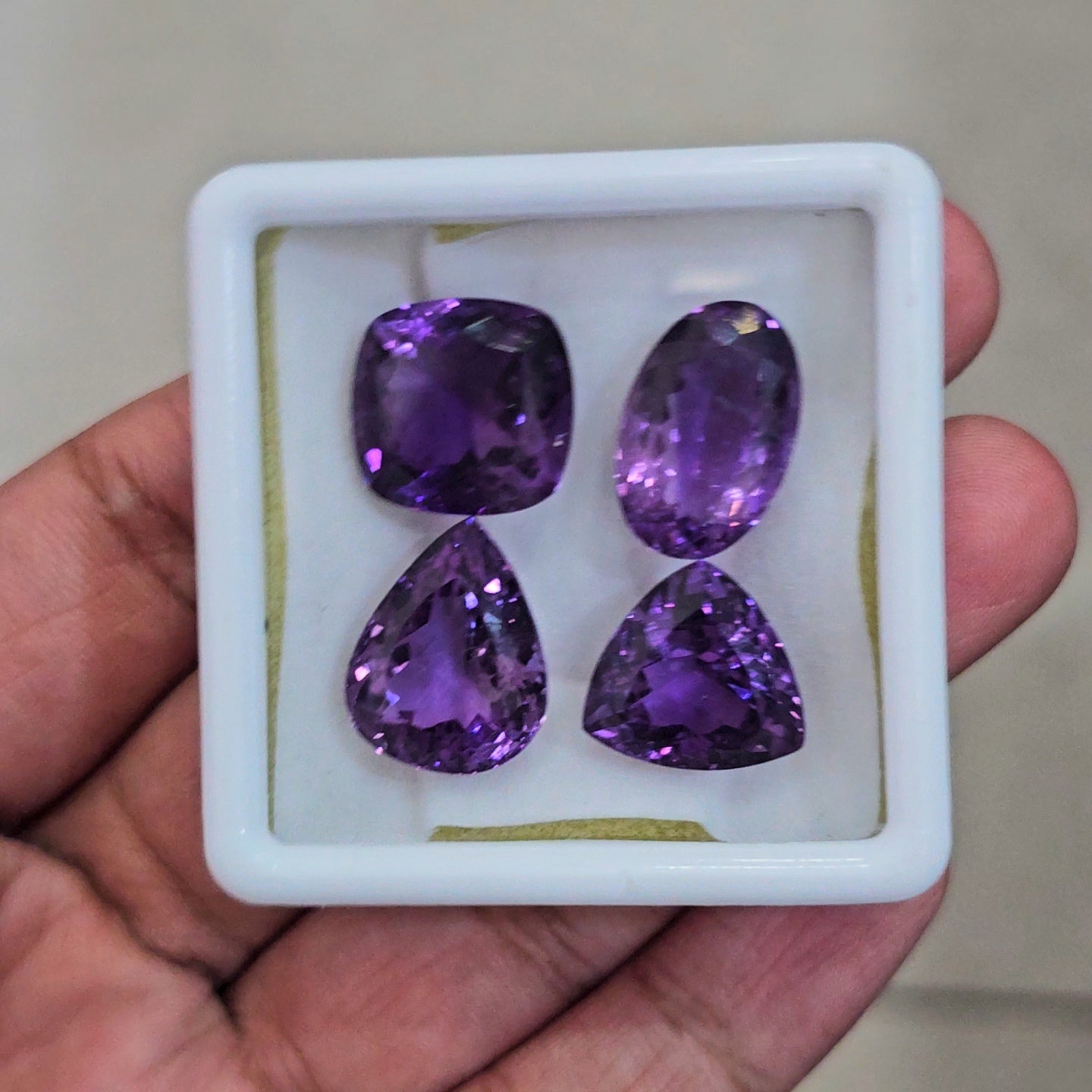 4 Pcs Of Natural  Amethyst Faceted | Mix | Size:15-18mm