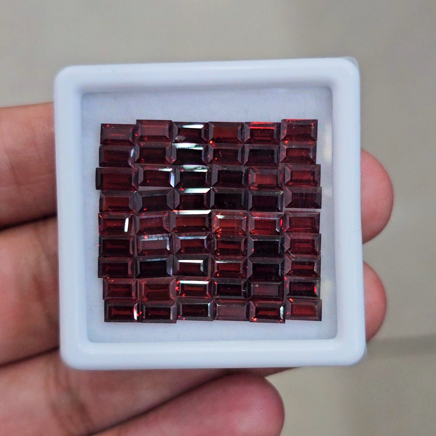 54 Pcs Of Natural Mozambique Garnet Faceted | Baguette | Size:5x3mm