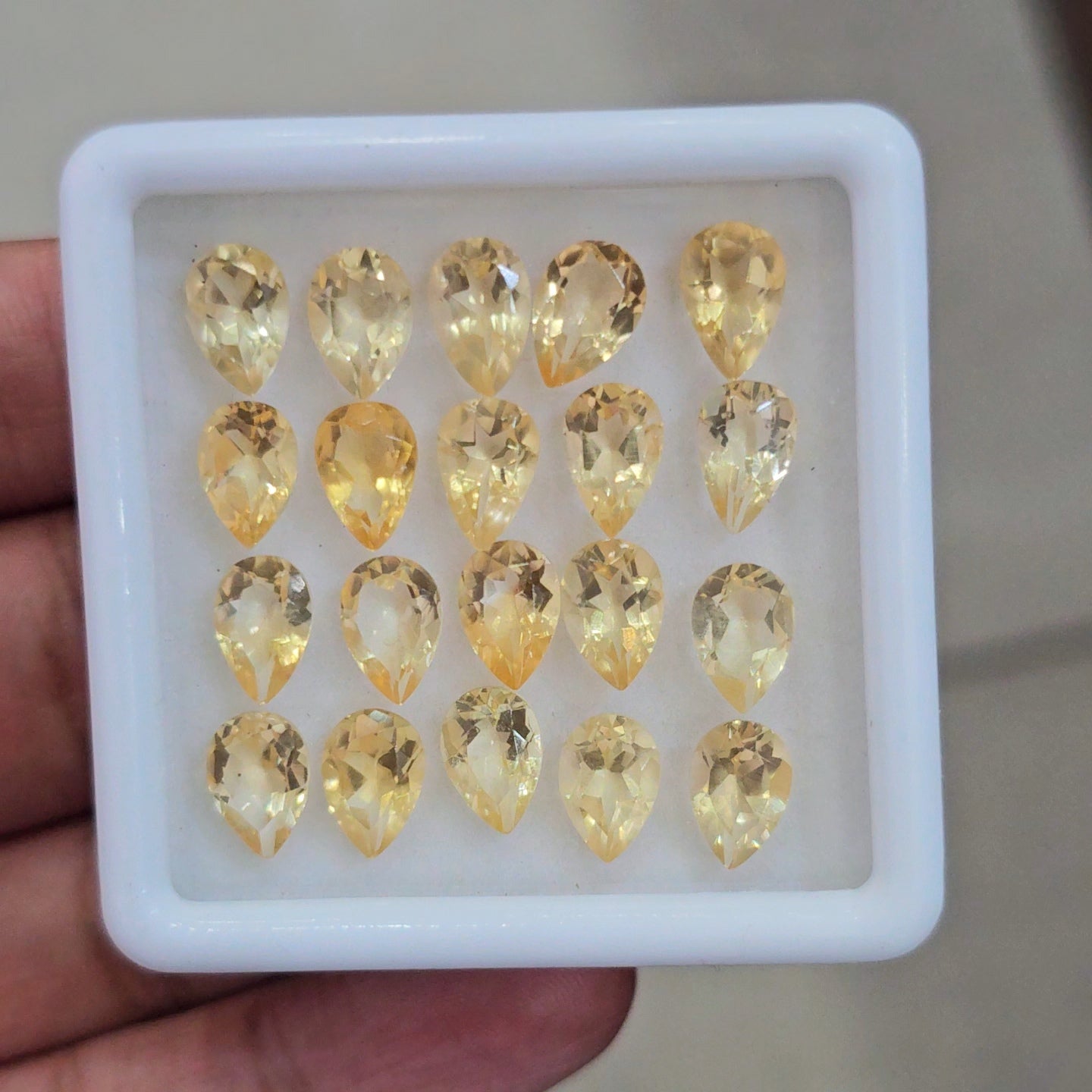 20 Pcs Of Natural Unheat Citrine Faceted | Pear | Size:8x6mm