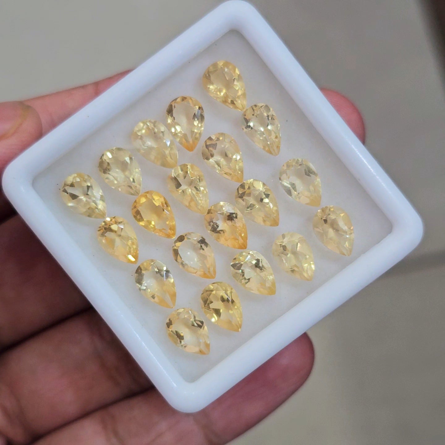 20 Pcs Of Natural Unheat Citrine Faceted | Pear | Size:8x6mm