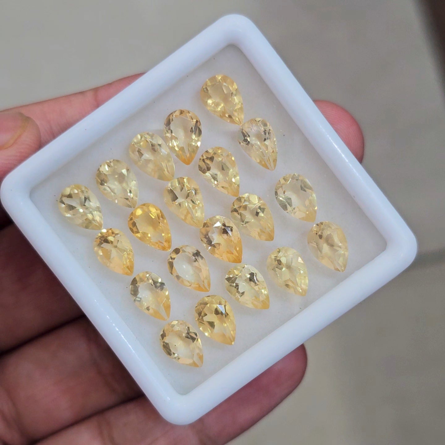 20 Pcs Of Natural Unheat Citrine Faceted | Pear | Size:8x6mm