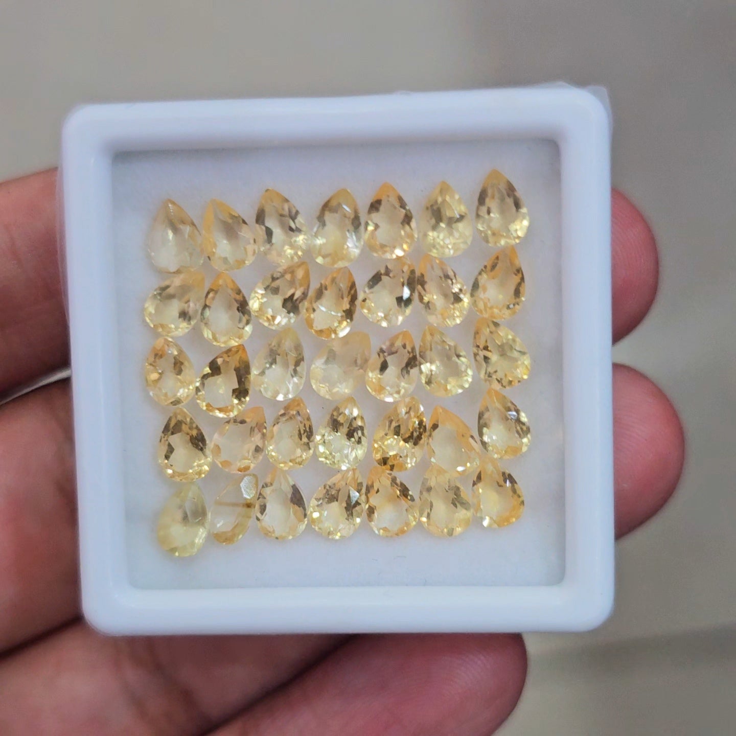 35 Pcs Of Natural Unheat Citrine Faceted | Pear | Size:6x4mm